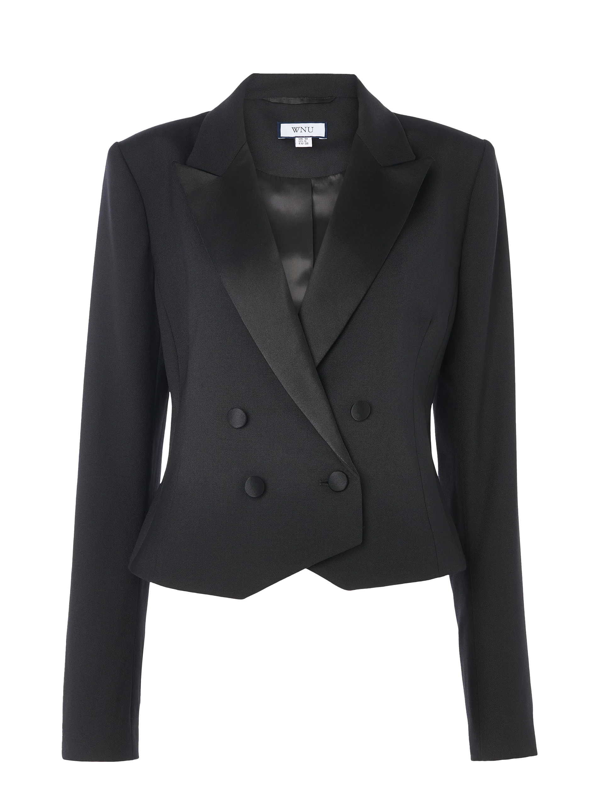 Belgravia Cropped Tuxedo: Wool, Black - Image 3