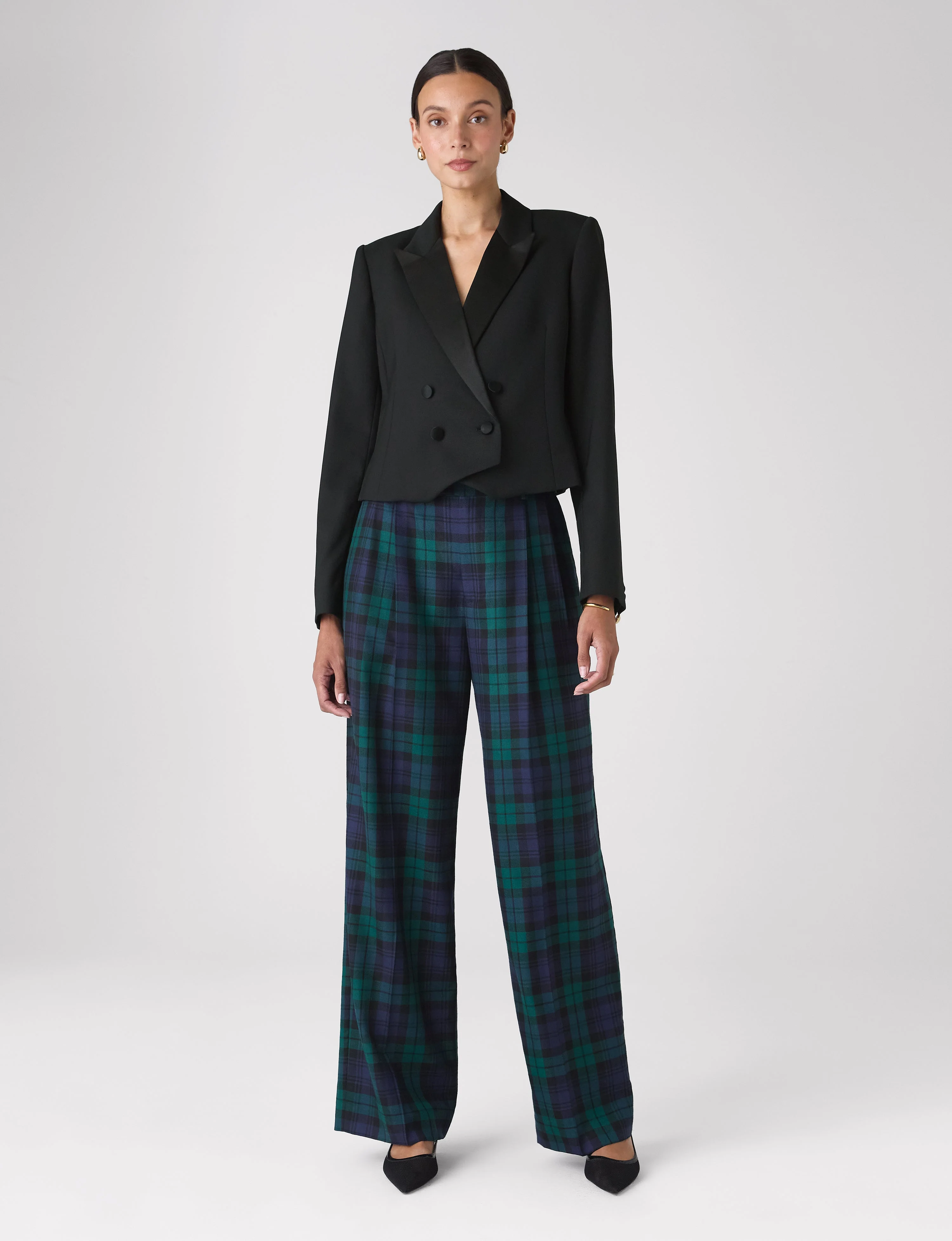 Belgravia Cropped Tuxedo: Wool, Black - Image 5