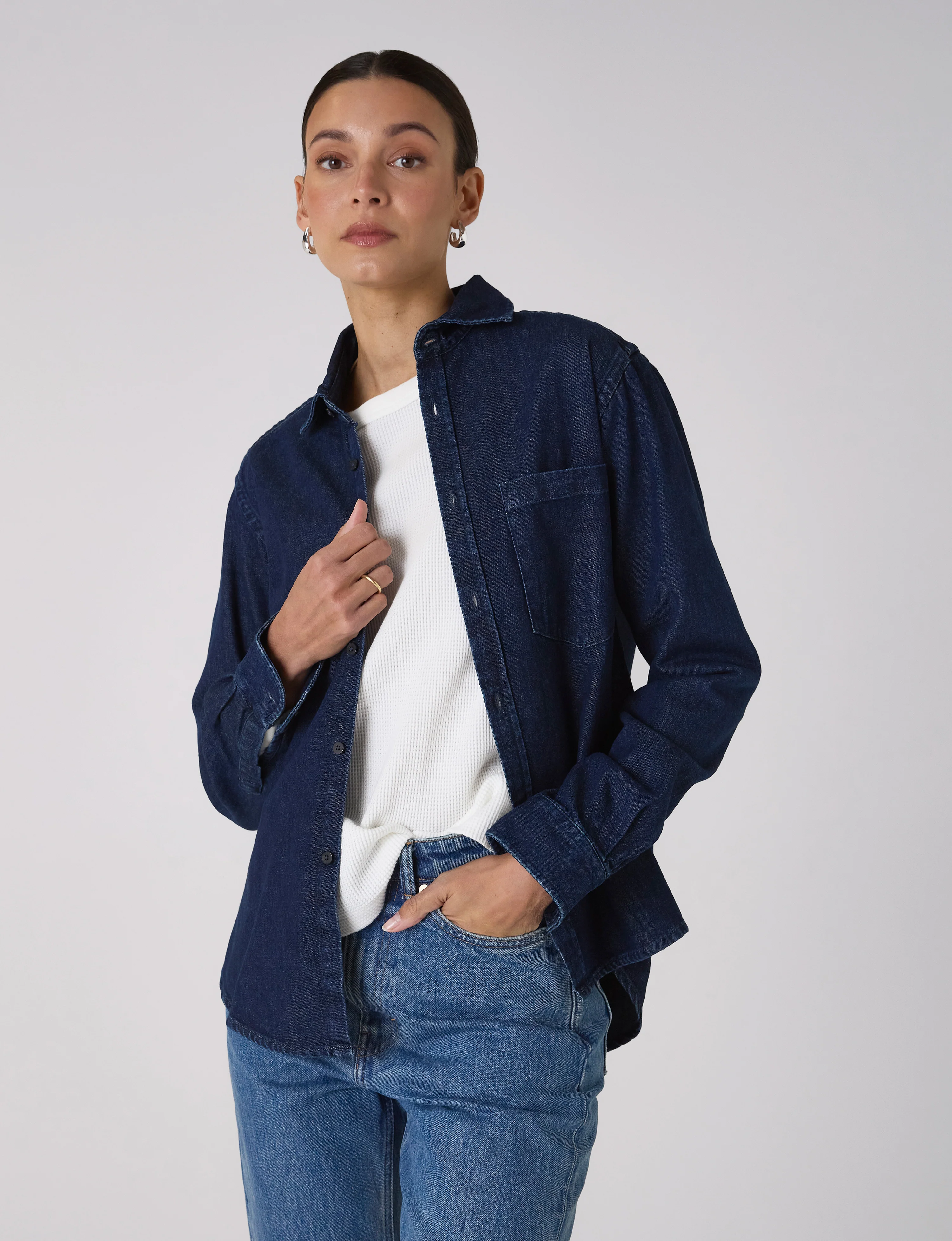 Bessette Top: Waffle Jersey, Off-White - Image 6
