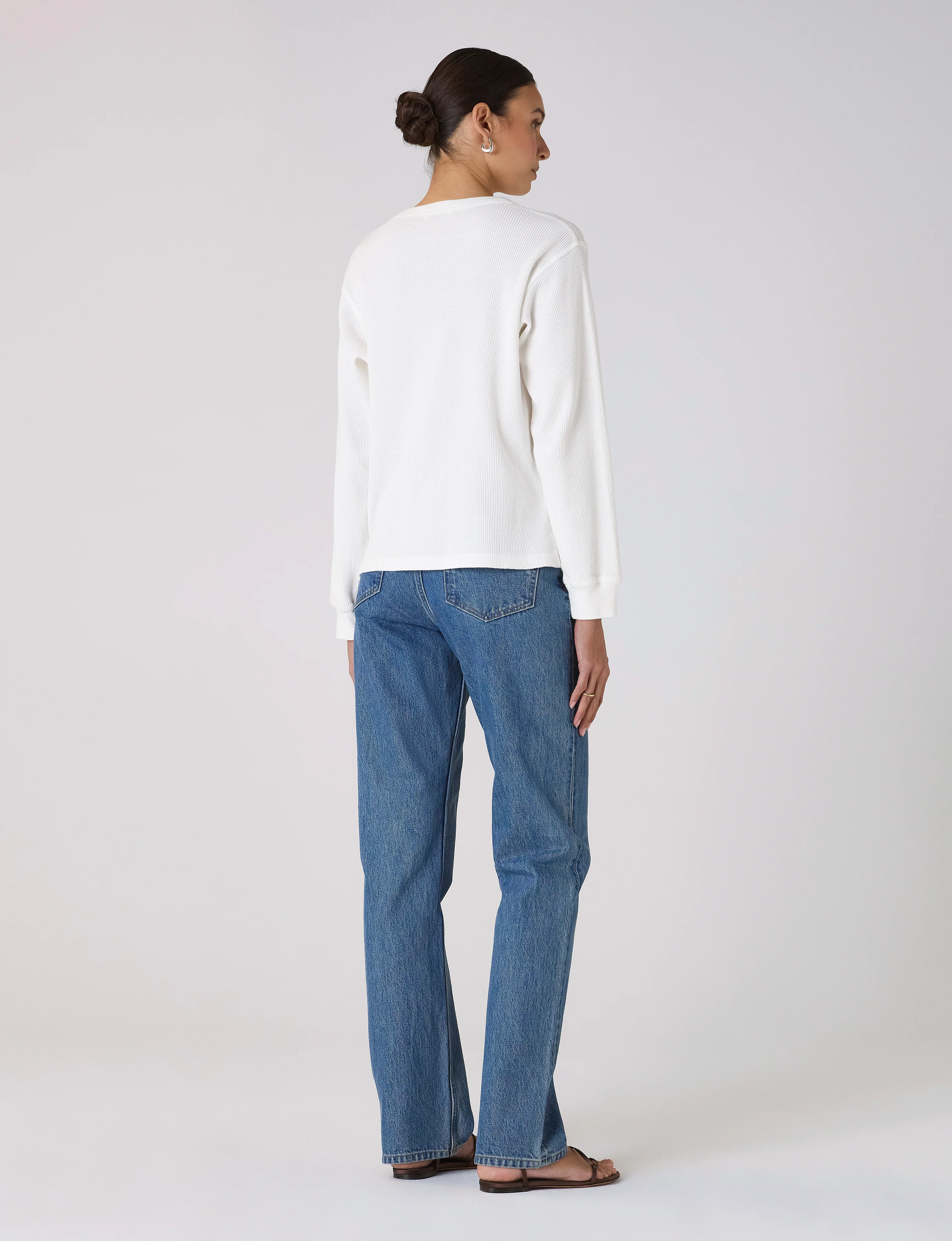 Bessette Top: Waffle Jersey, Off-White - Image 7