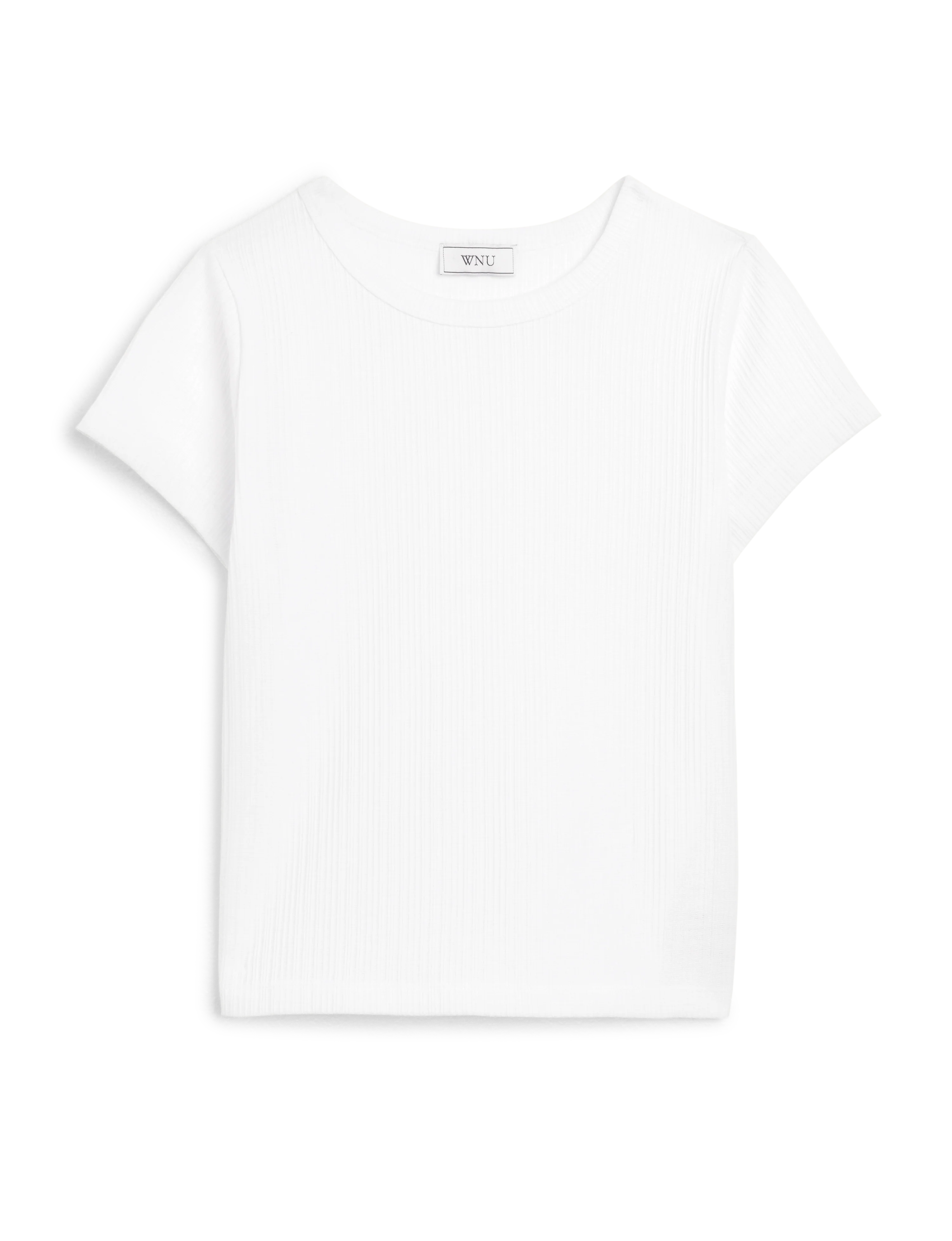 Camden Fitted T-Shirt: Cotton Textured Rib, Off-White - Image 3