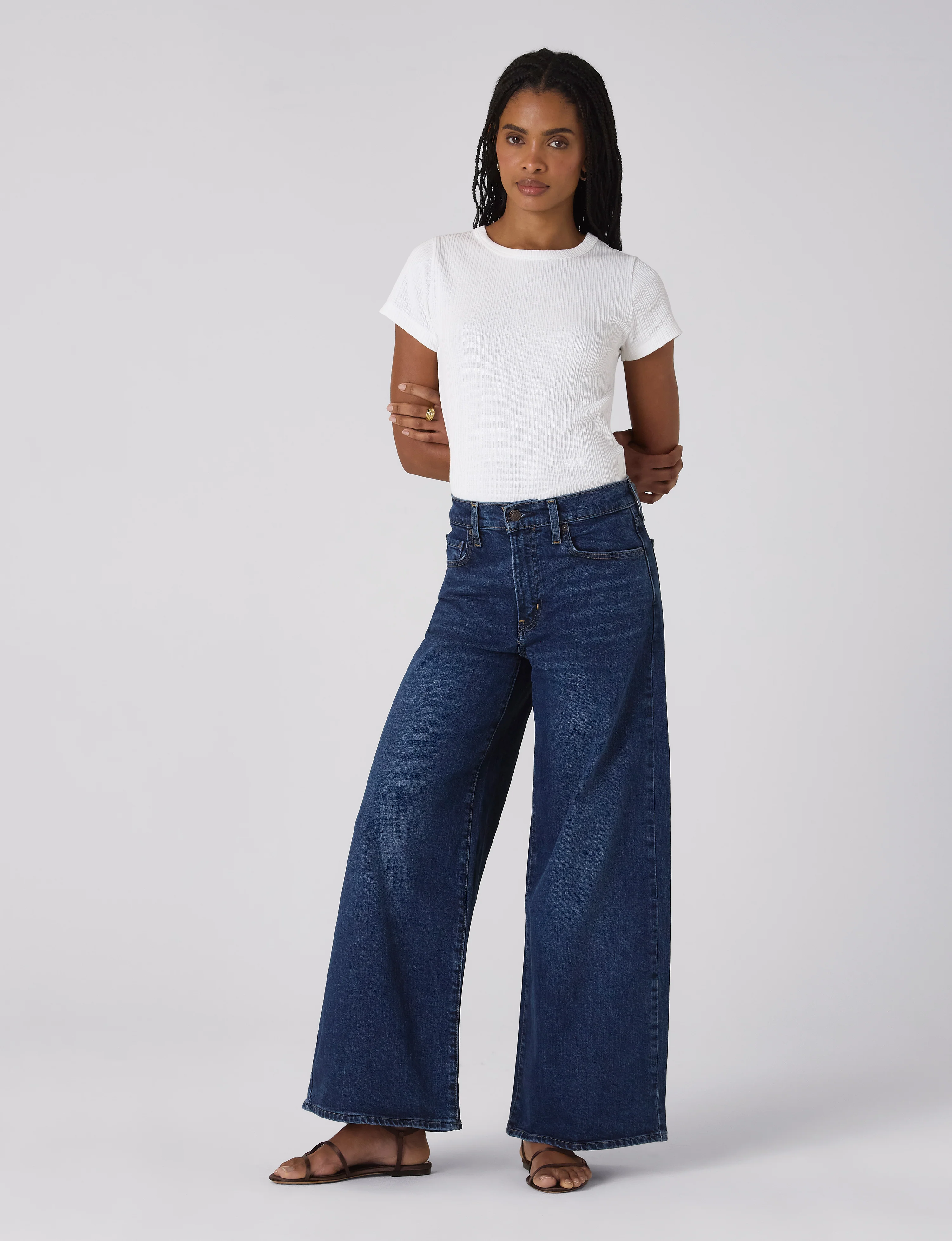 Camden Fitted T-Shirt: Cotton Textured Rib, Off-White - Image 4
