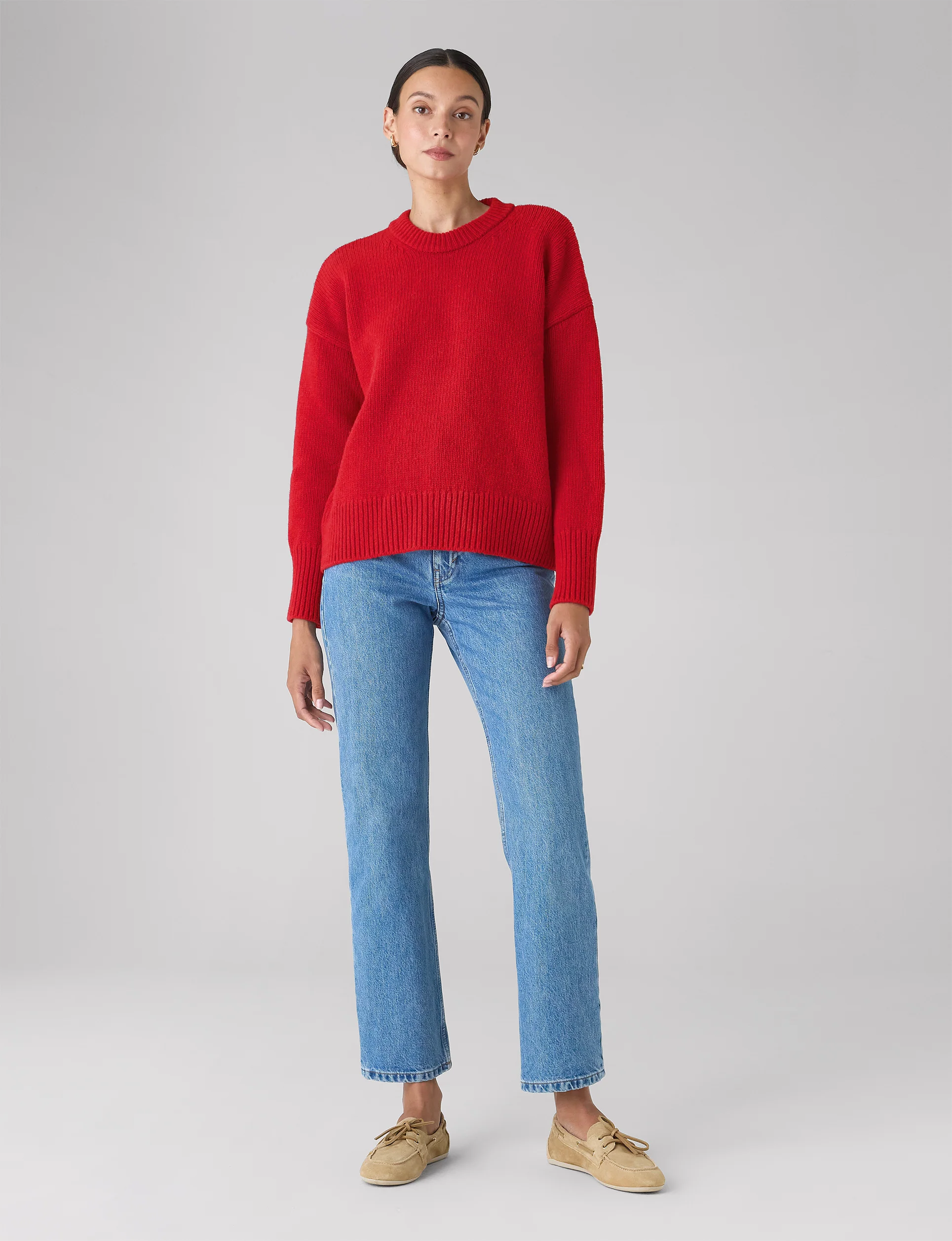 Cornwall Jumper: Wool, Red - Image 5