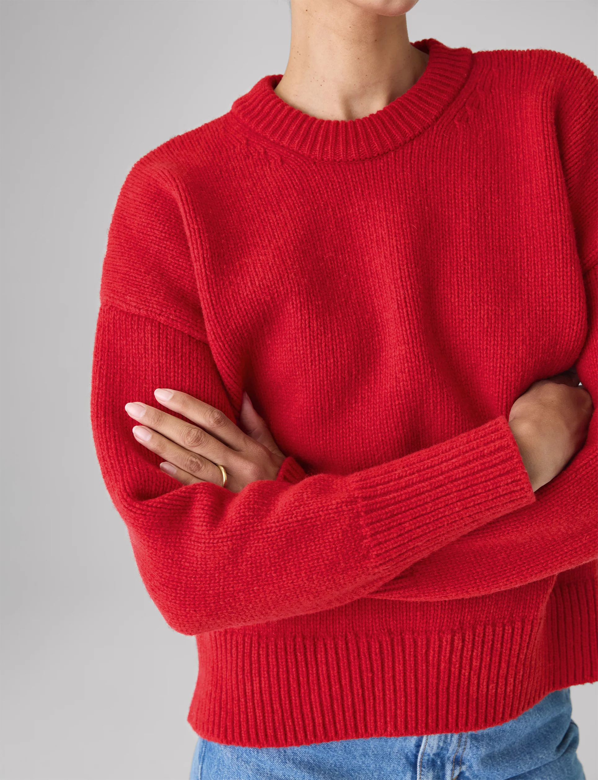 Cornwall Jumper: Wool, Red - Image 6