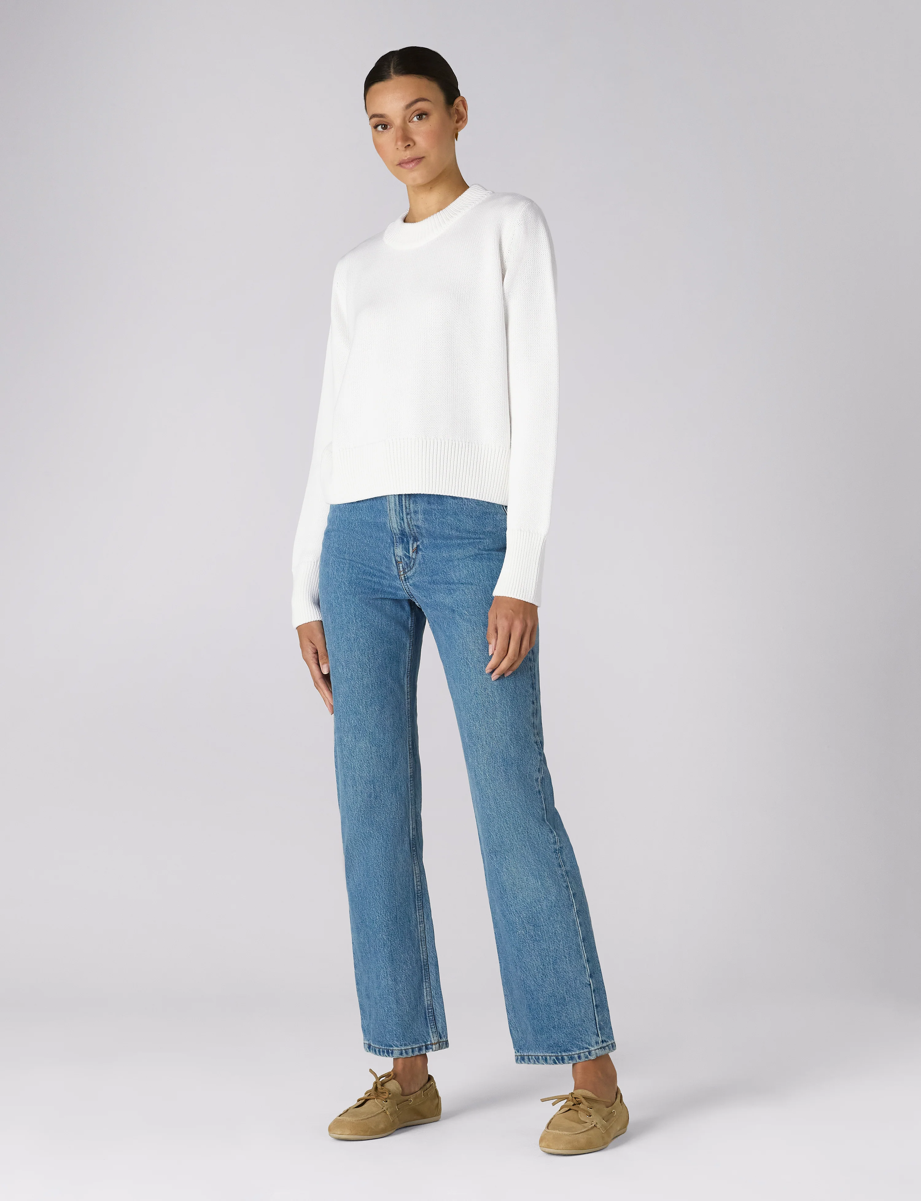 Devon Jumper: Cotton, Cream - Image 5
