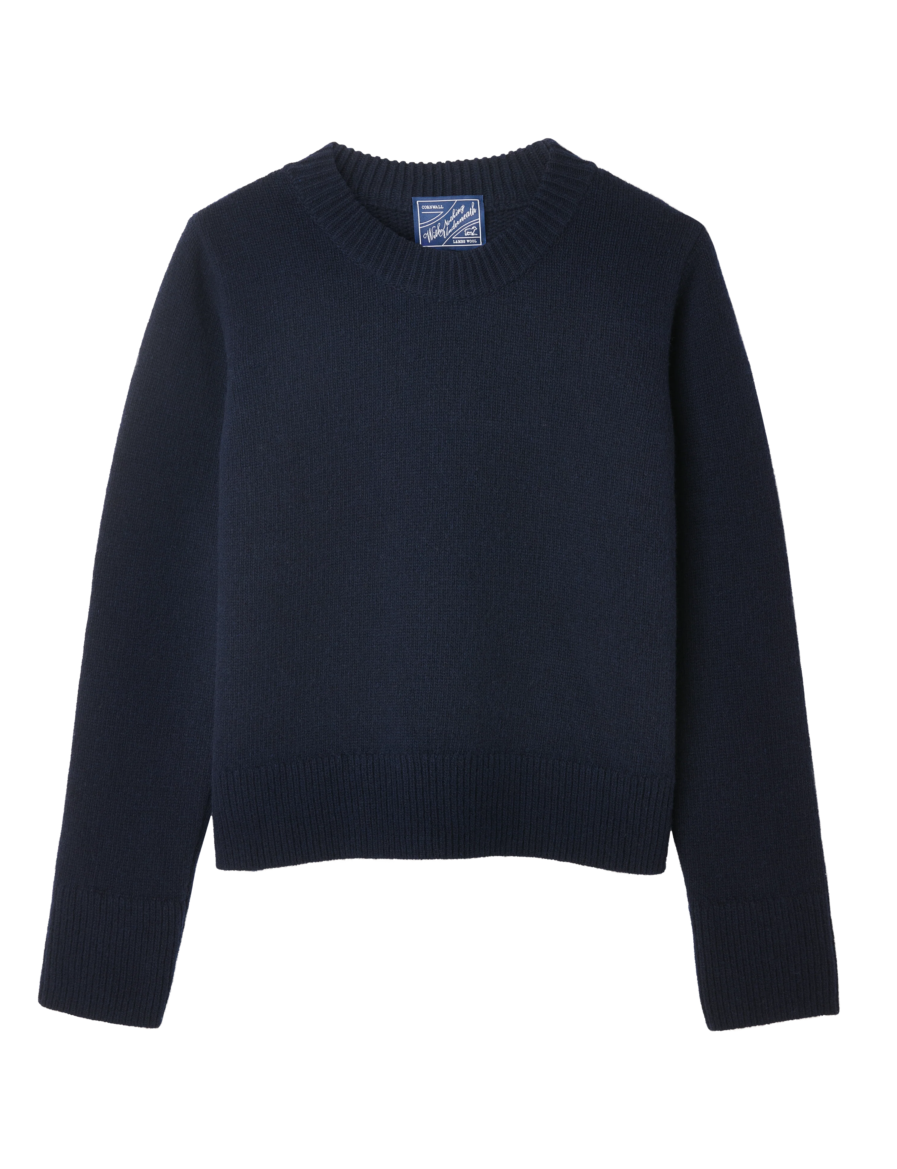 Devon Jumper: Wool, Navy Blue - Image 3