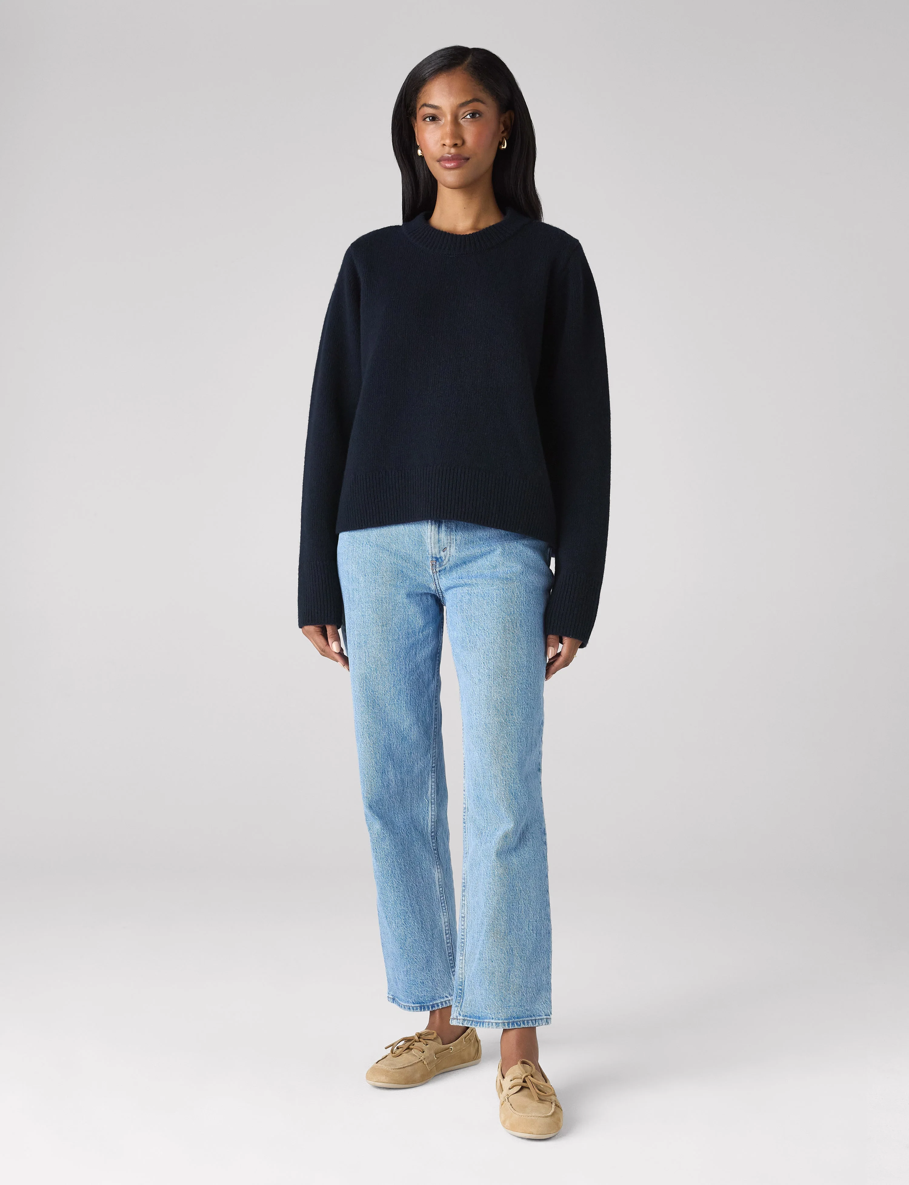 Devon Jumper: Wool, Navy Blue - Image 5
