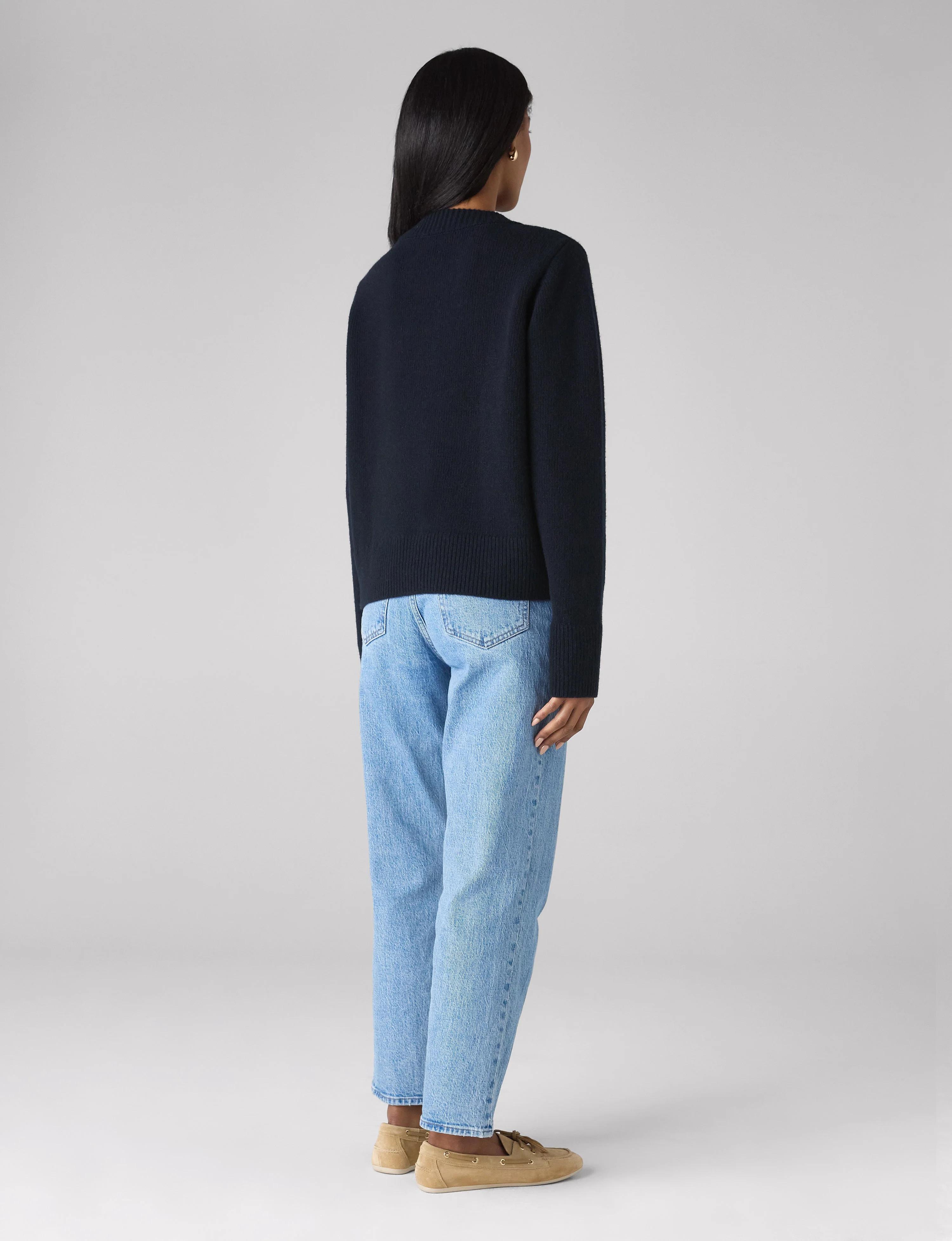 Devon Jumper: Wool, Navy Blue - Image 7