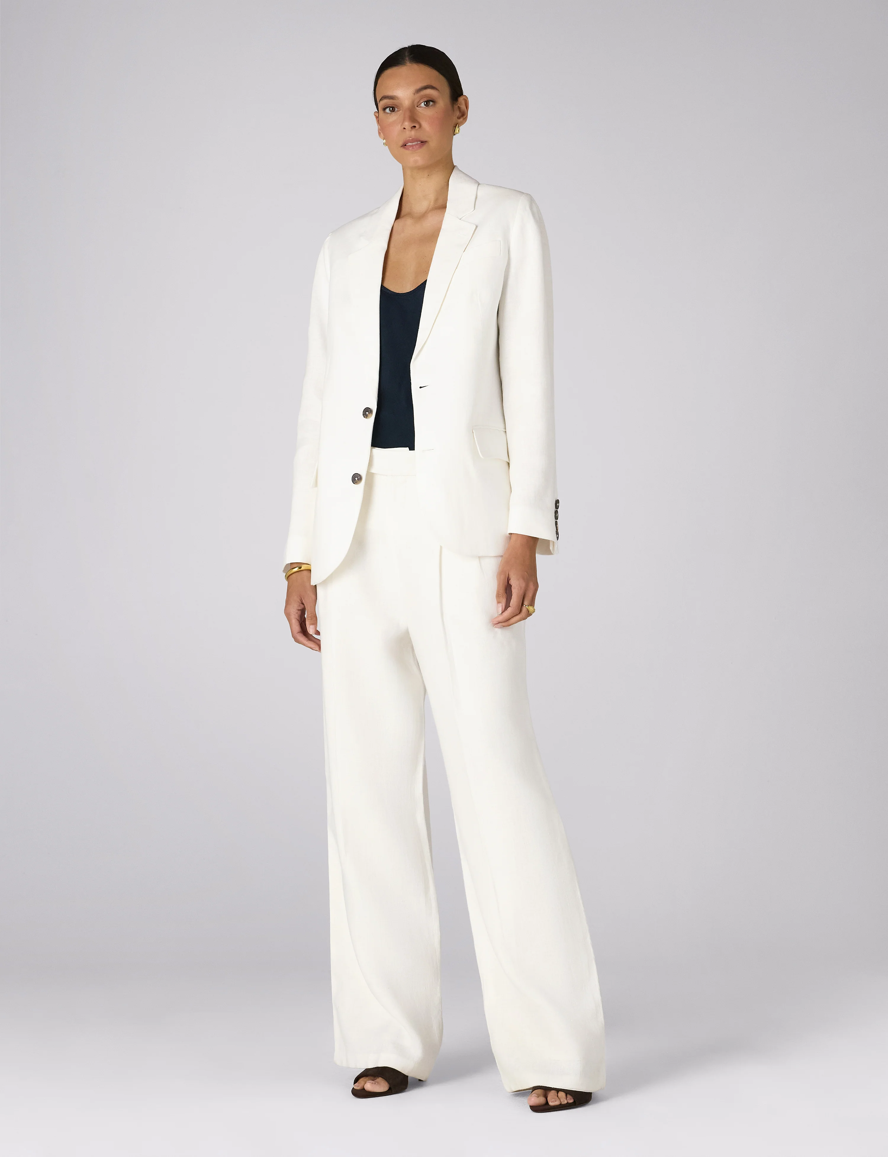 Hutton Blazer: Linen, Ivory - Image 4
