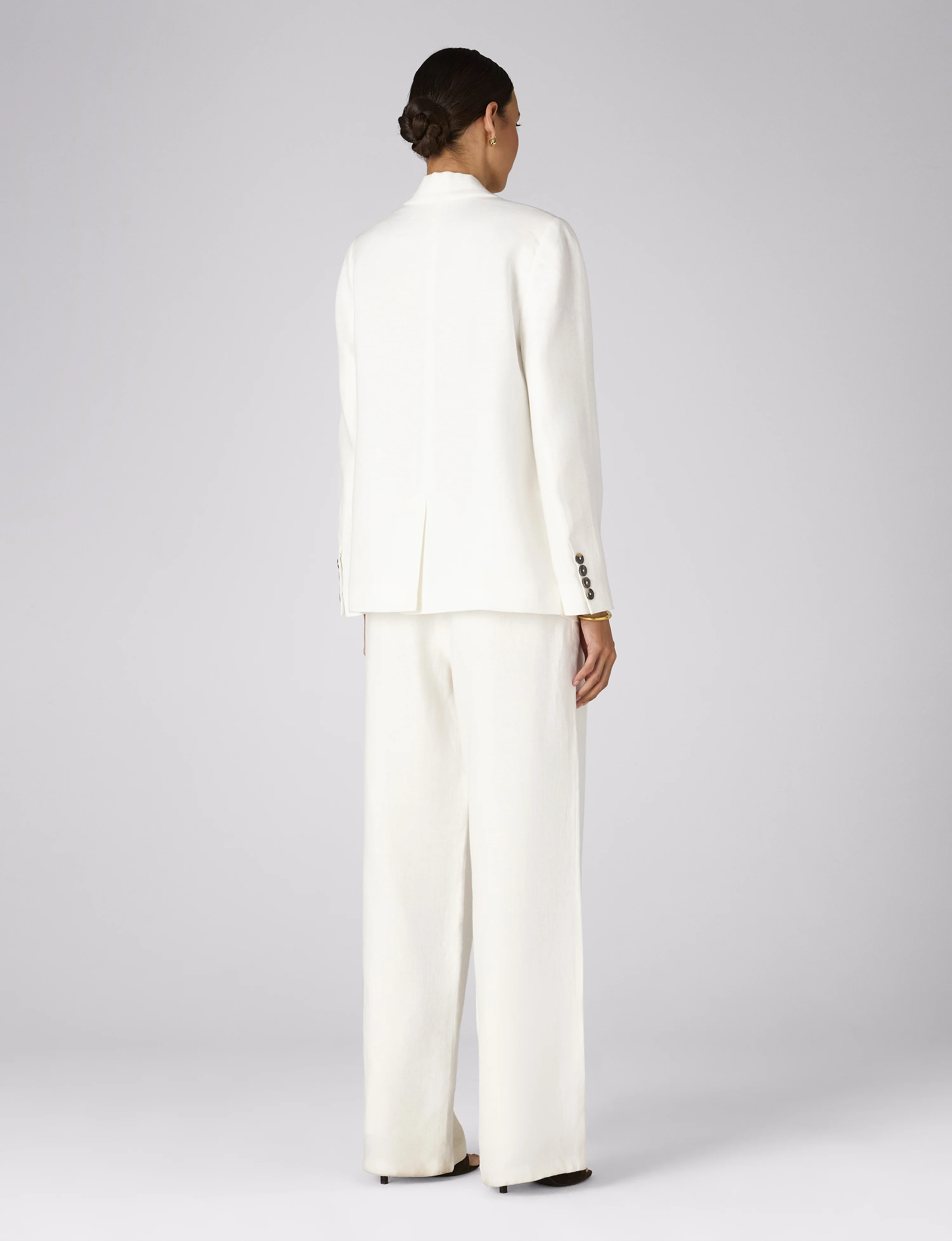 Hutton Blazer: Linen, Ivory - Image 7