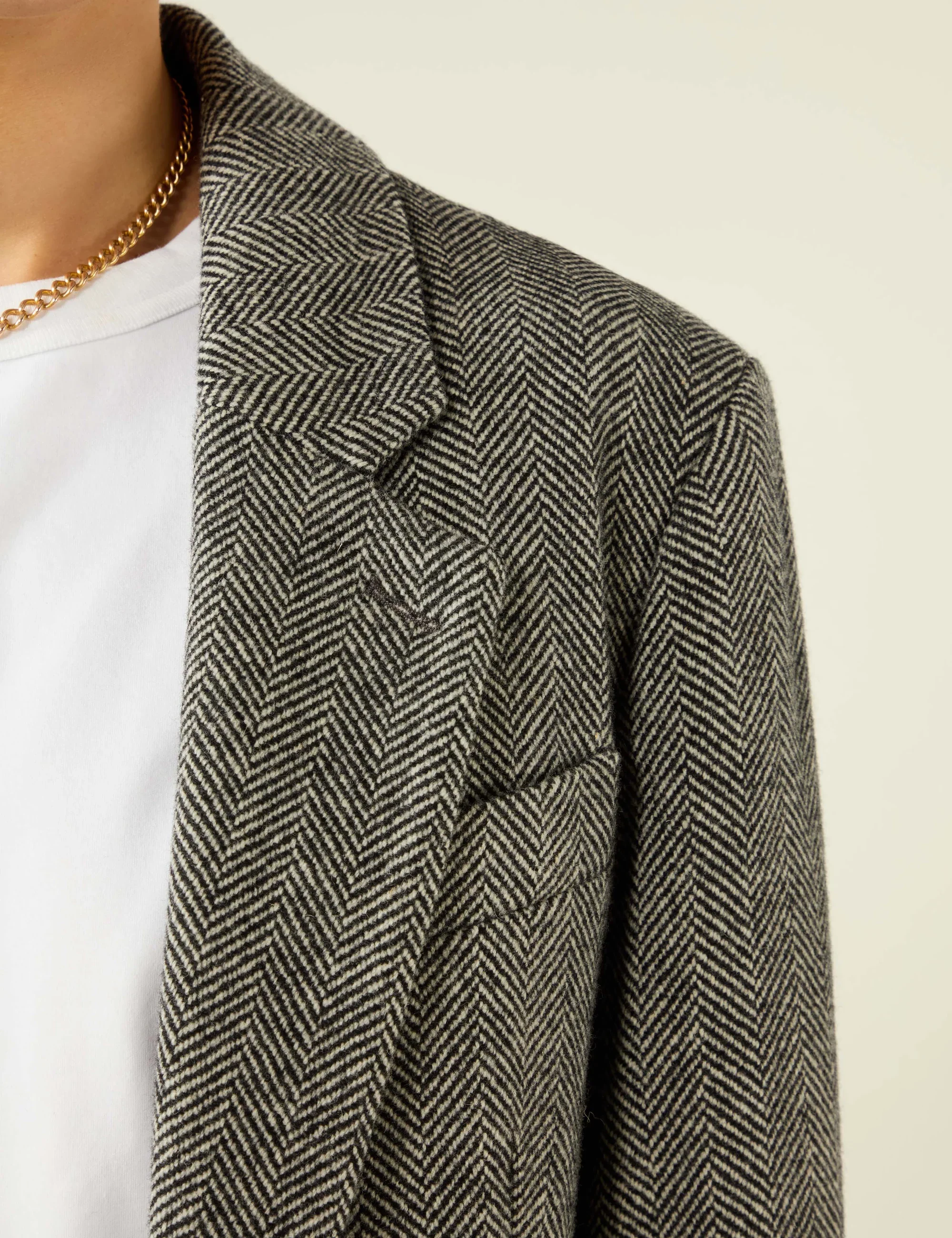 Hutton Blazer: Wool, Grey Herringbone - Image 6