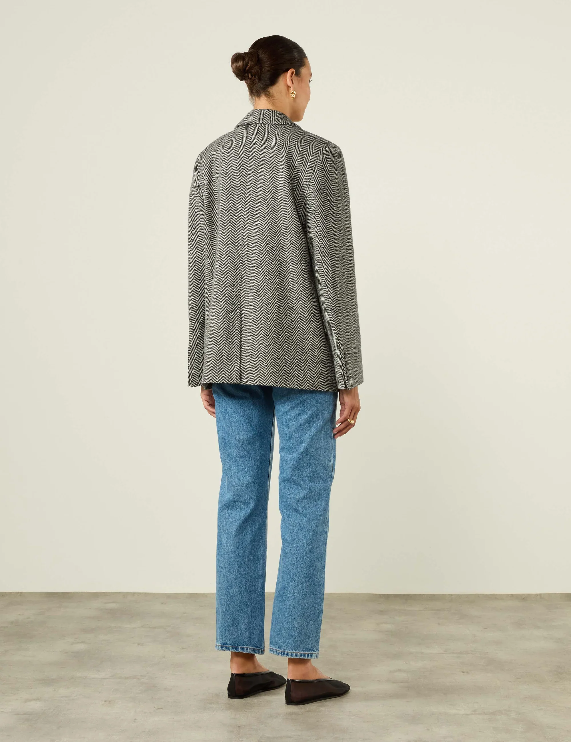 Hutton Blazer: Wool, Grey Herringbone - Image 8