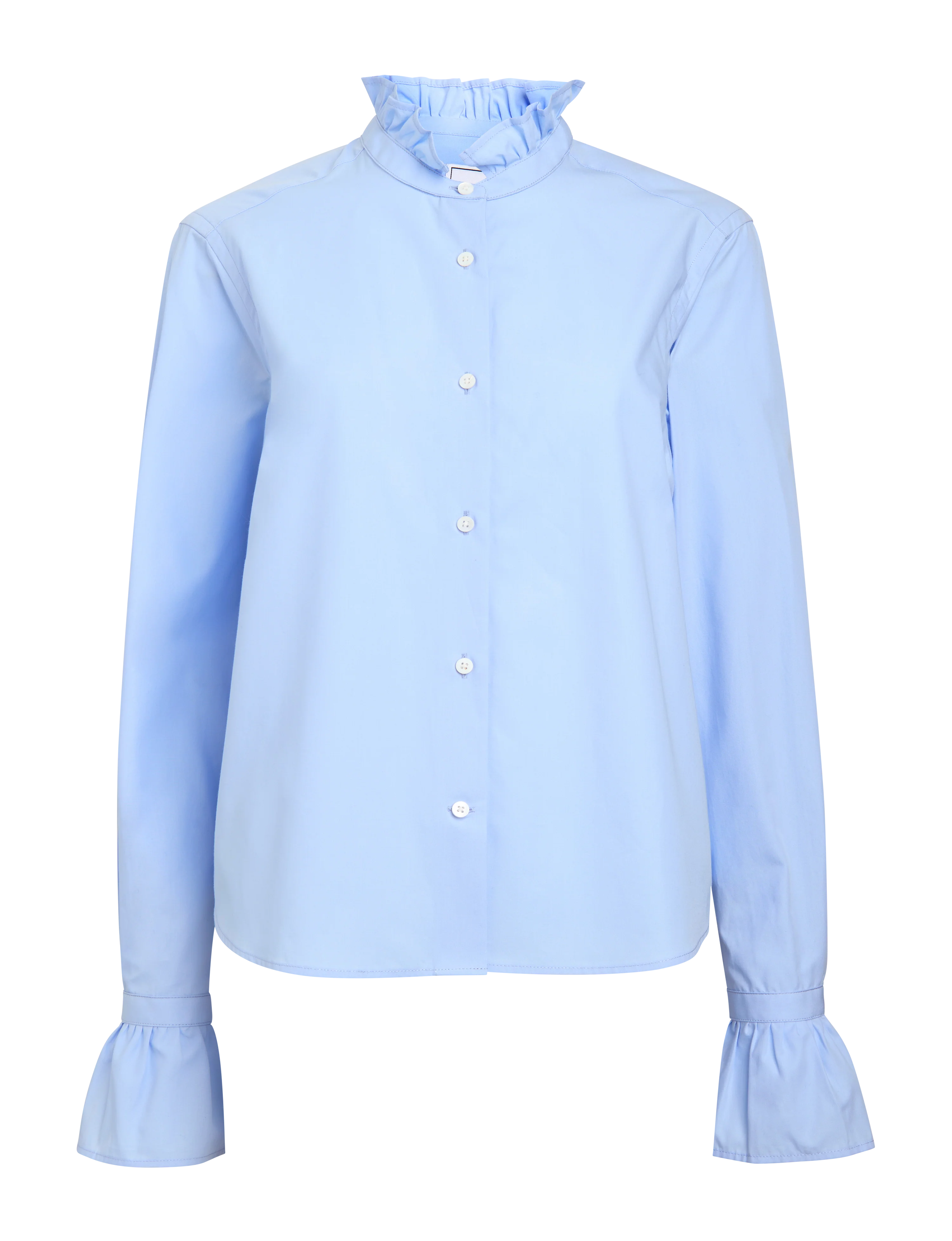 Kew Blouse: Fine Poplin, Sky Blue - Image 3