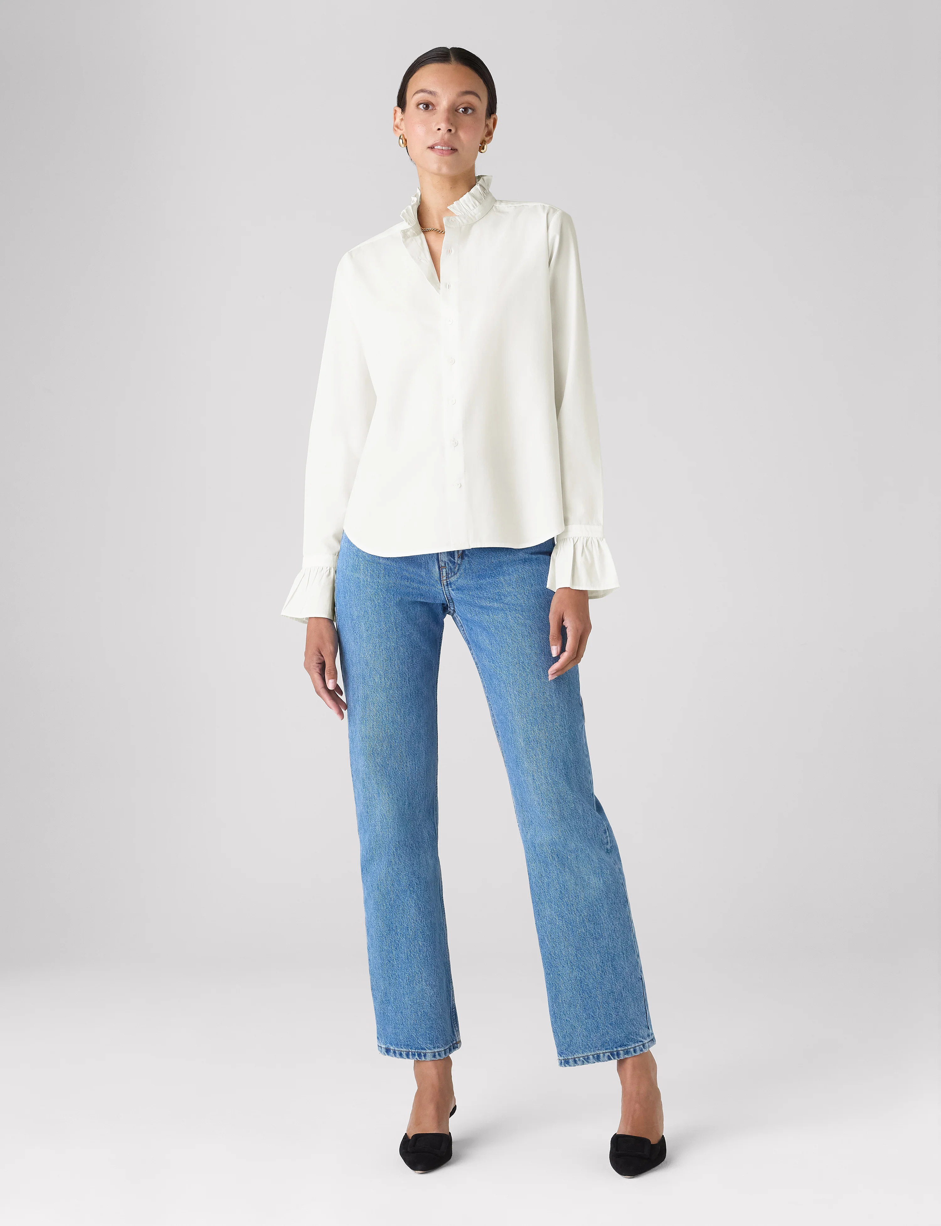 Kew Blouse: Fine Poplin, White - Image 4