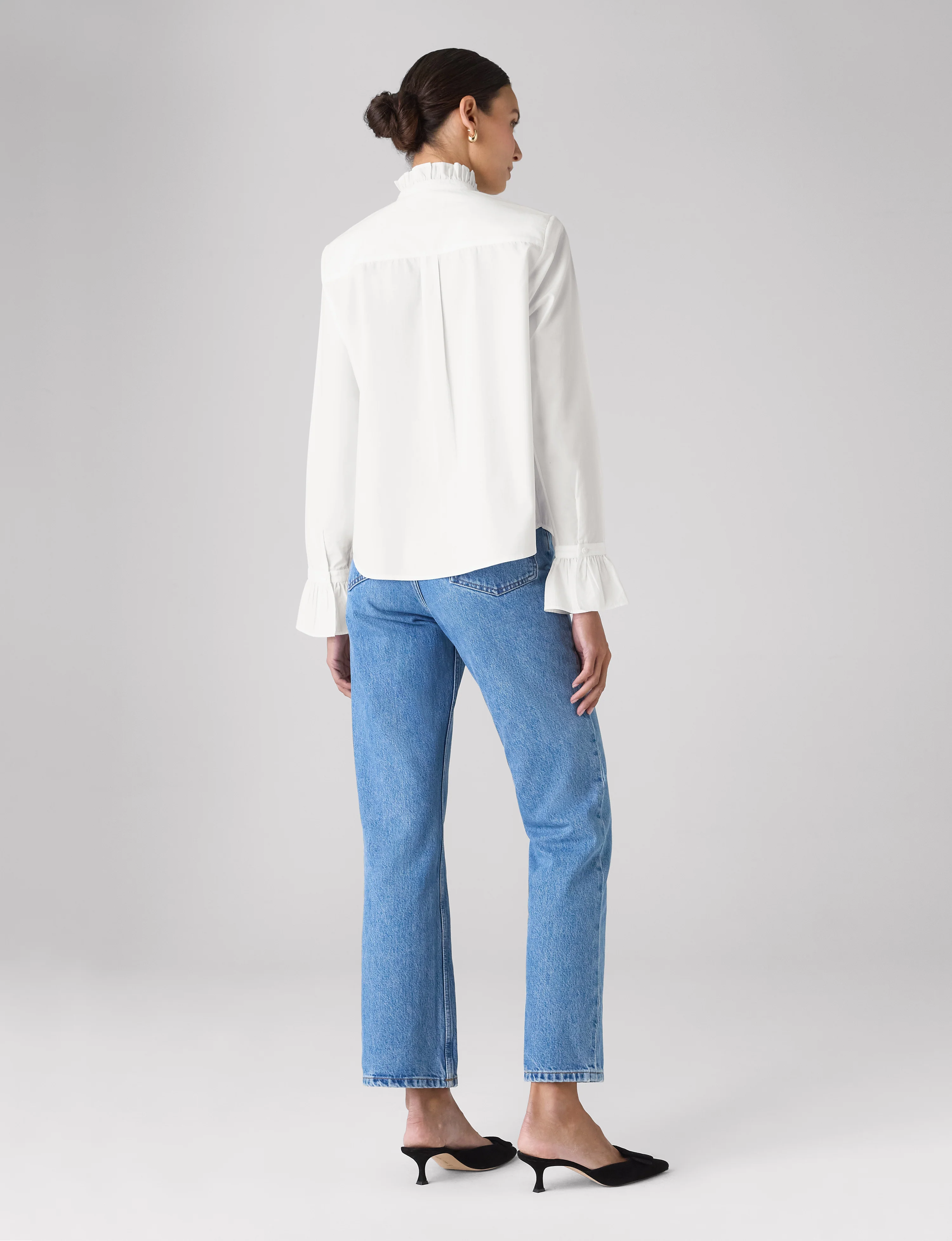 Kew Blouse: Fine Poplin, White - Image 7