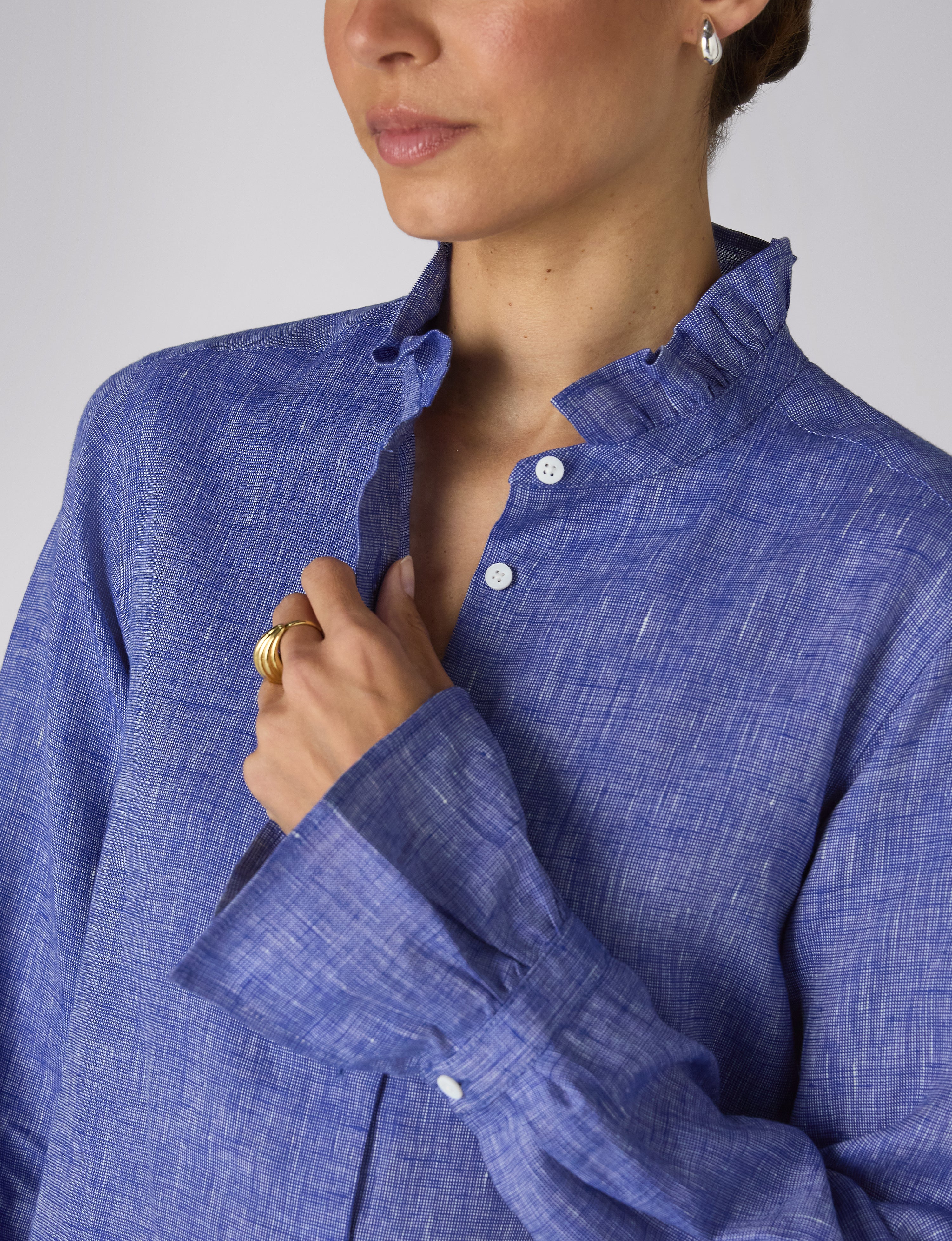 Kew Blouse: Linen, Lapis Blue - Image 5
