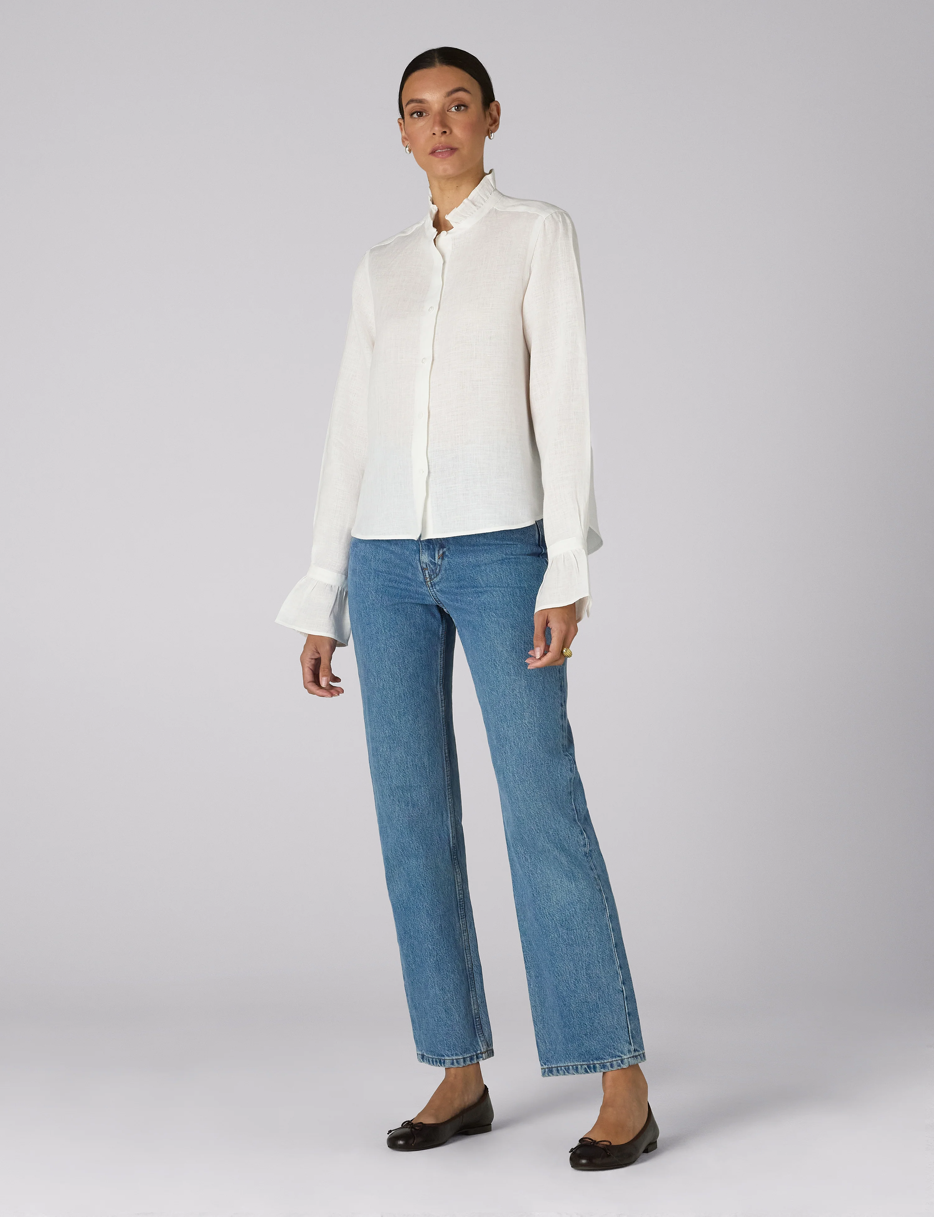 Kew Blouse: Linen, White - Image 4