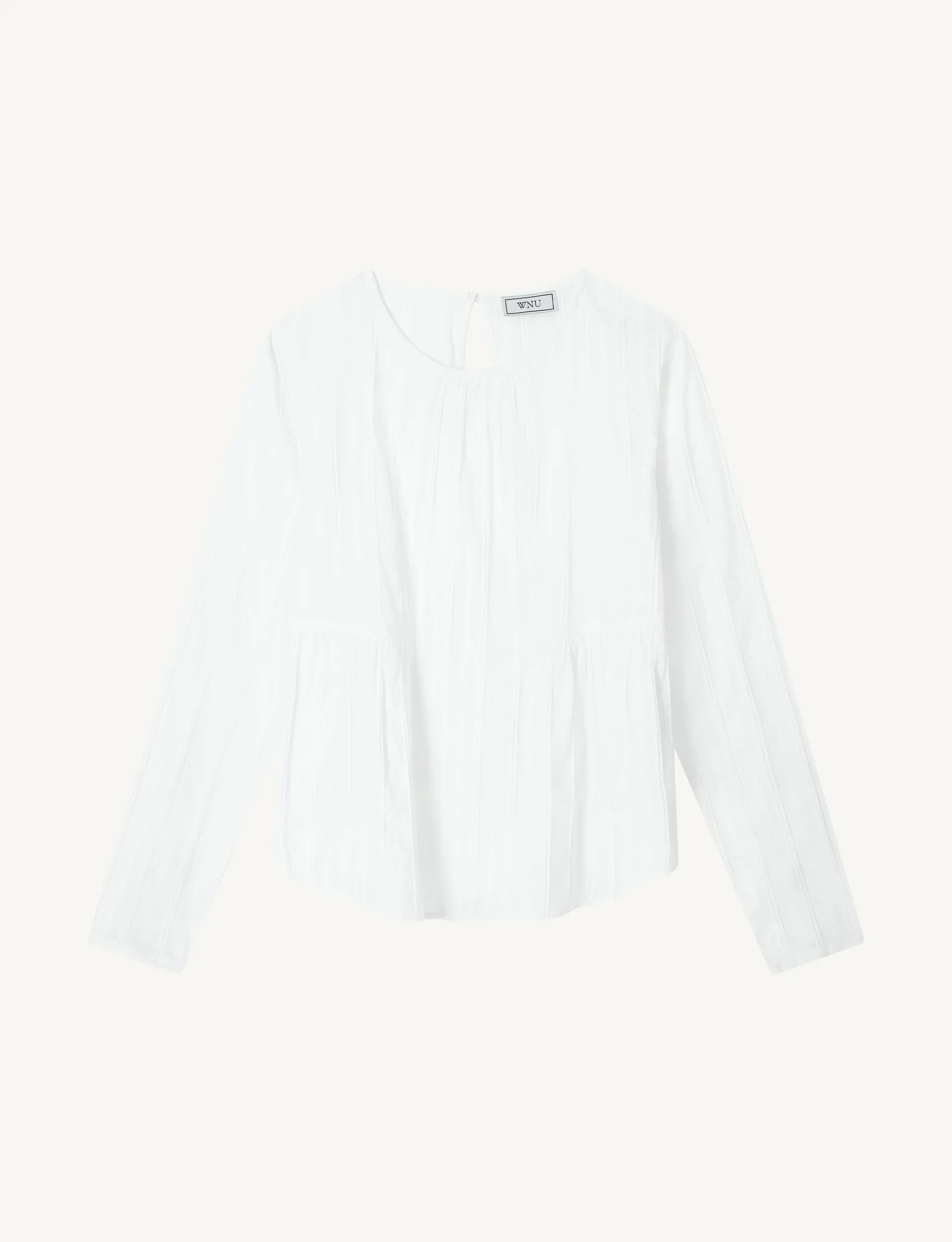 Pimlico Blouse: Cotton Voile, White Double Stripe - Image 4