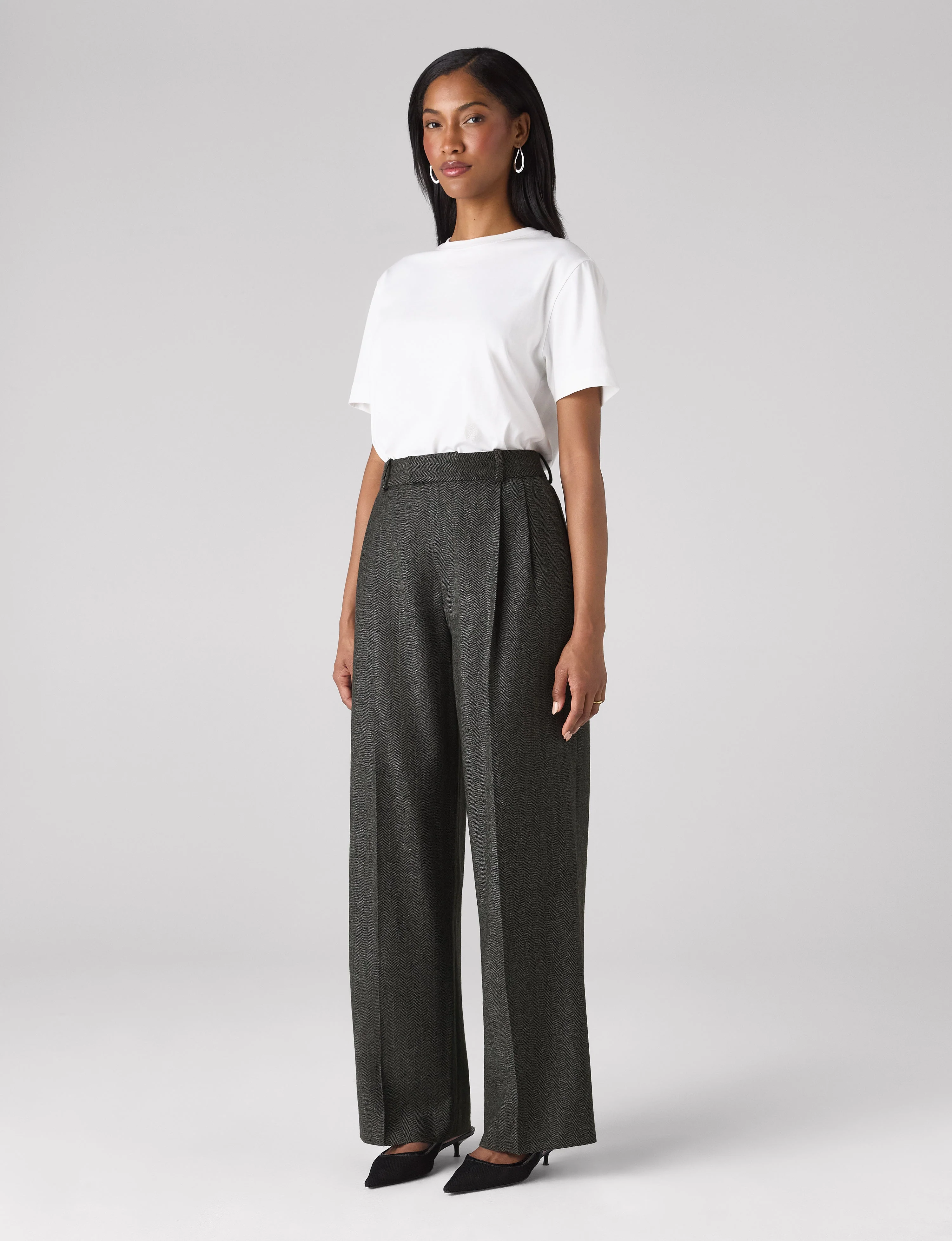 Rampling Trouser: Wool, Grey Herringbone - Image 5