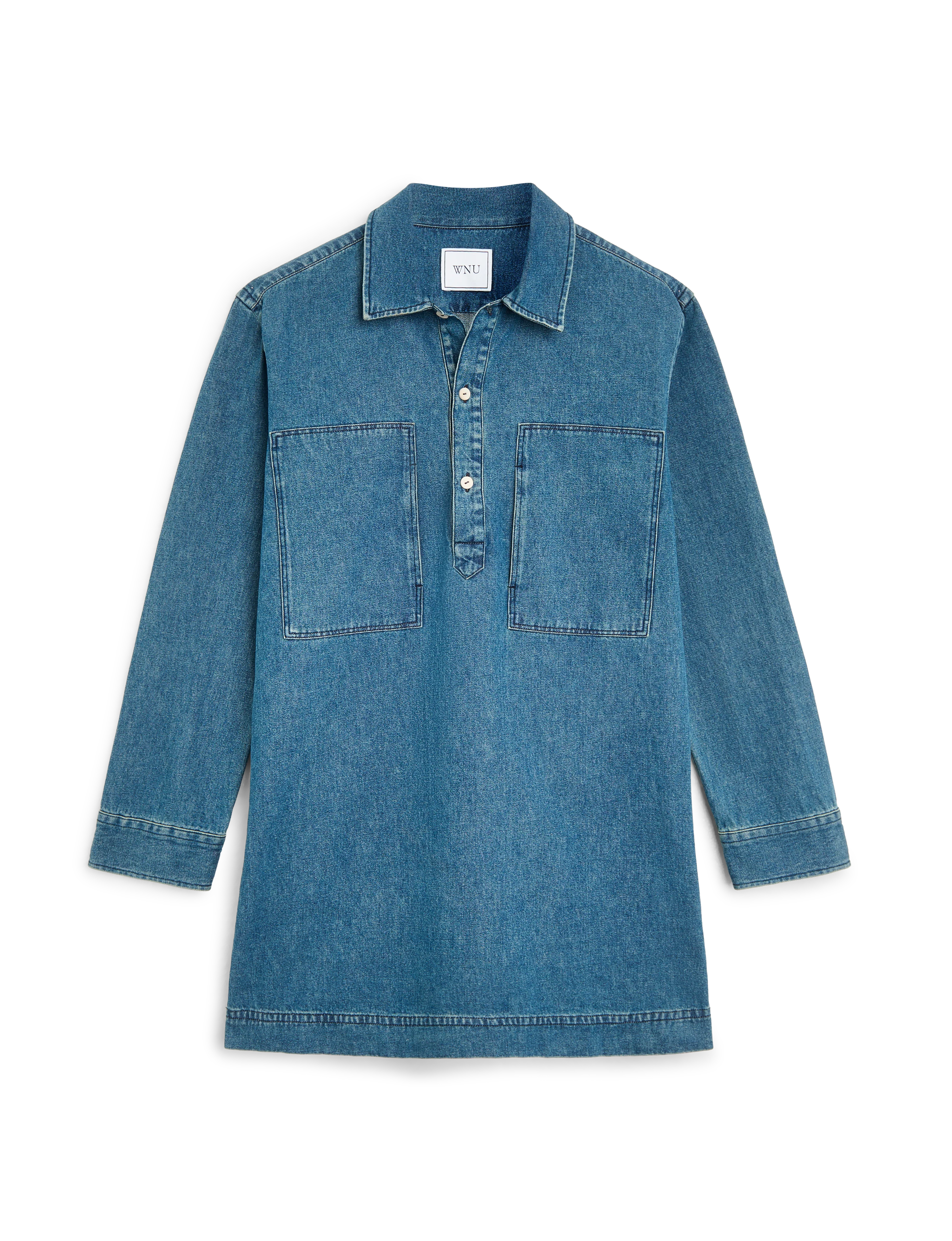 Serge Dress: Denim, Mid Blue - Image 3