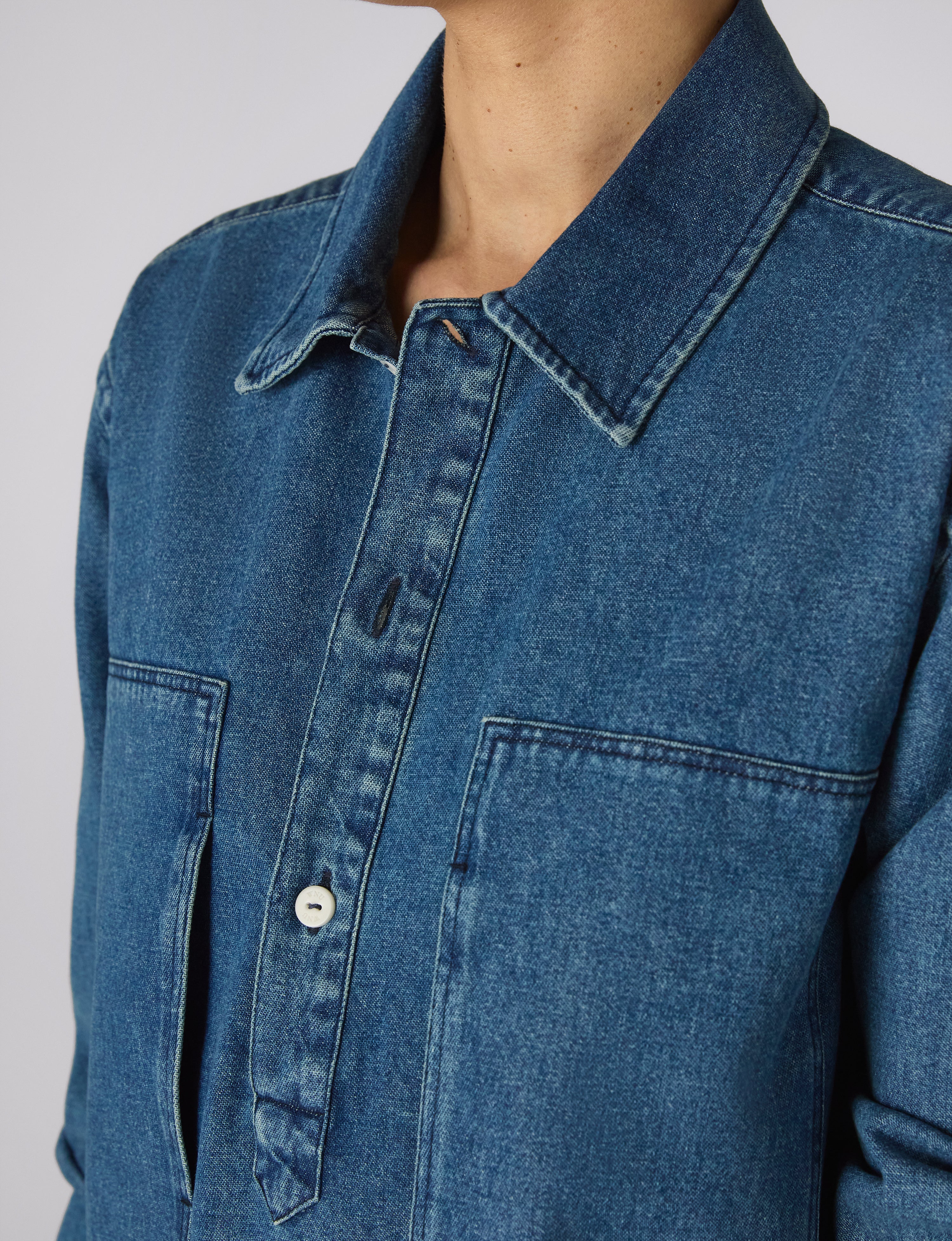 Serge Dress: Denim, Mid Blue - Image 5