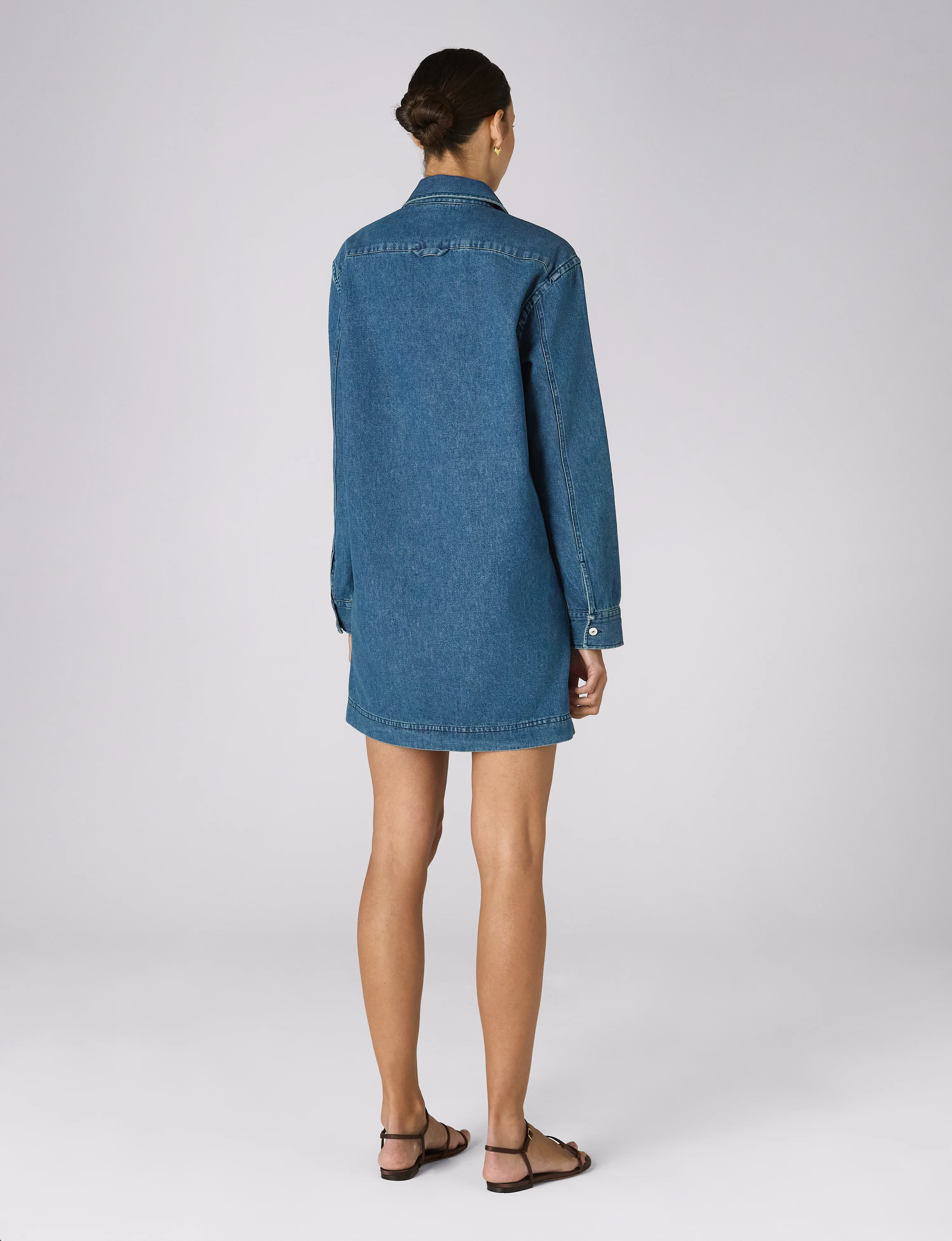 Serge Dress: Denim, Mid Blue - Image 6