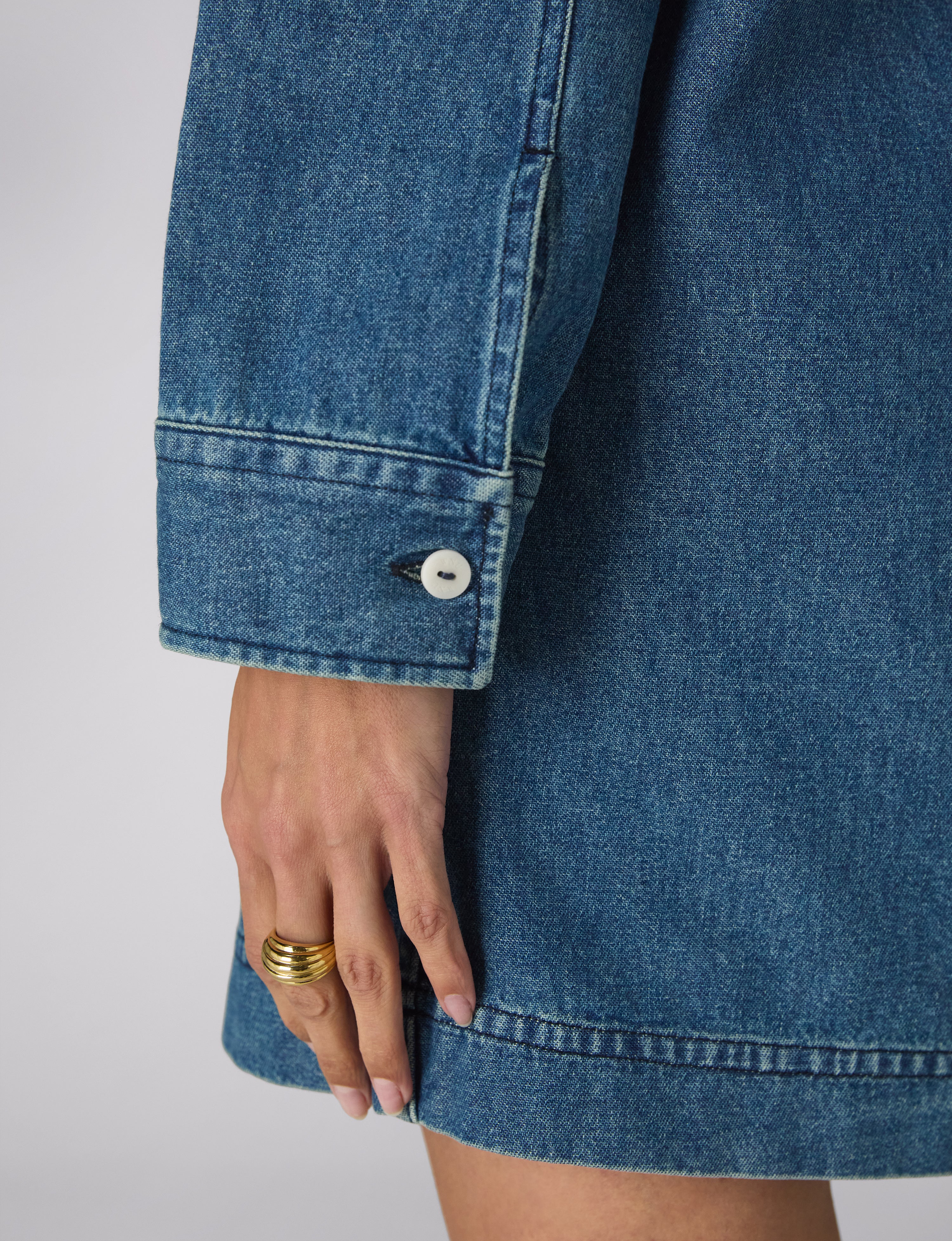 Serge Dress: Denim, Mid Blue - Image 7