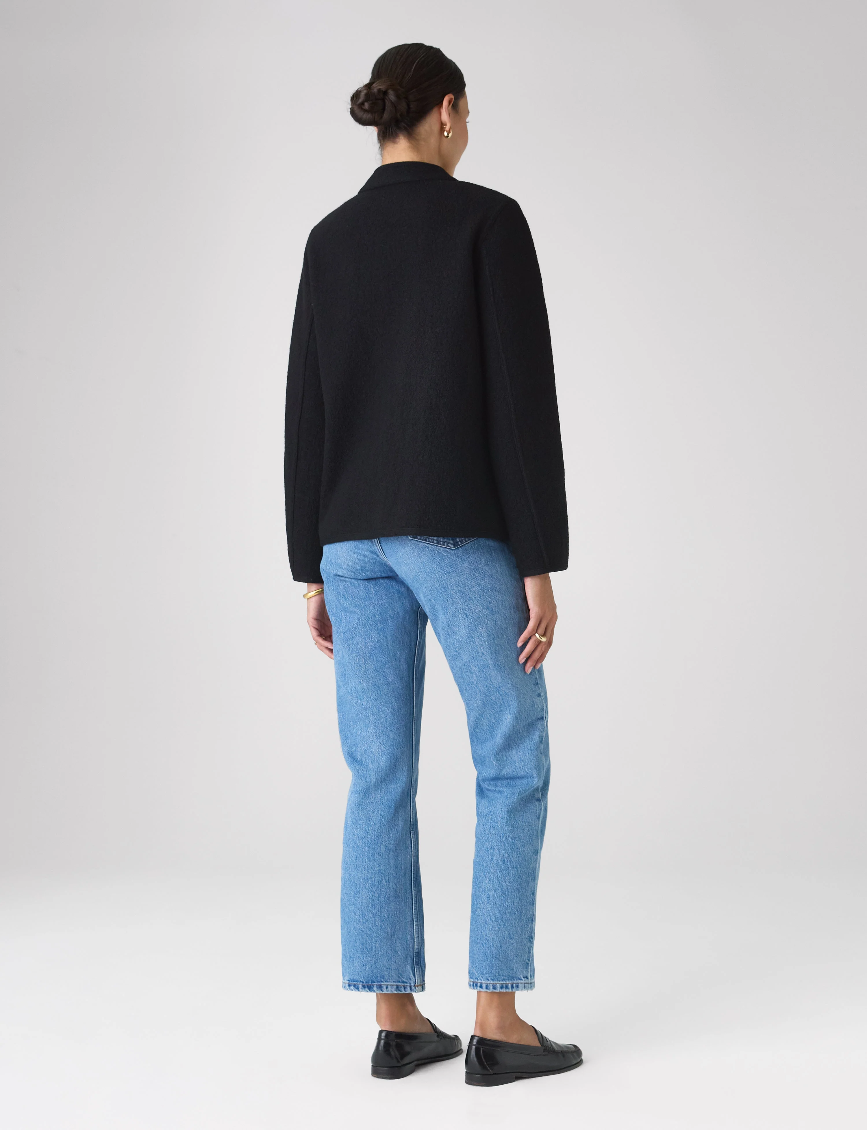 St James Jacket: Boiled Wool, Black - Image 6