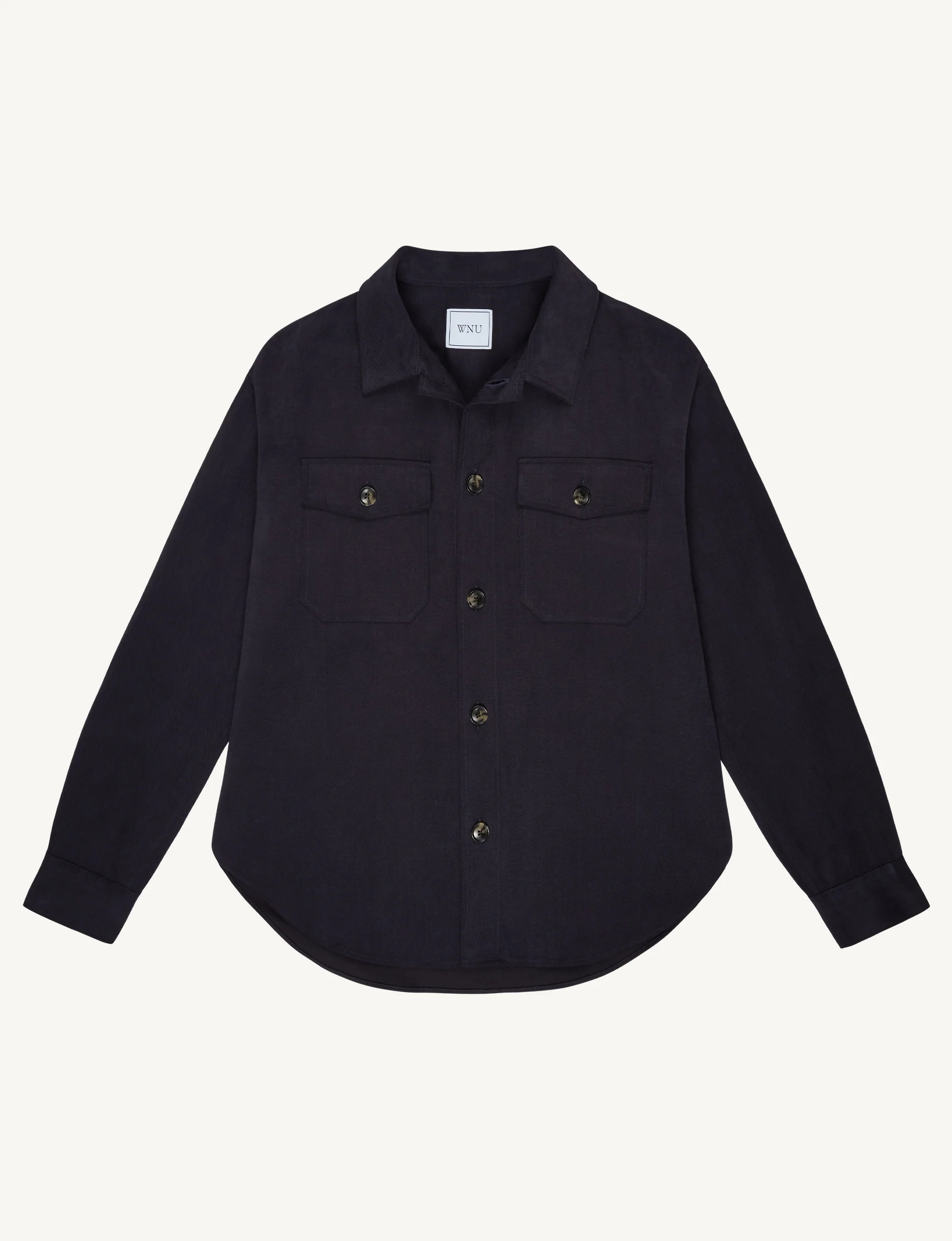 Stow Overshirt: Brushed Twill, Navy Blue - Image 3
