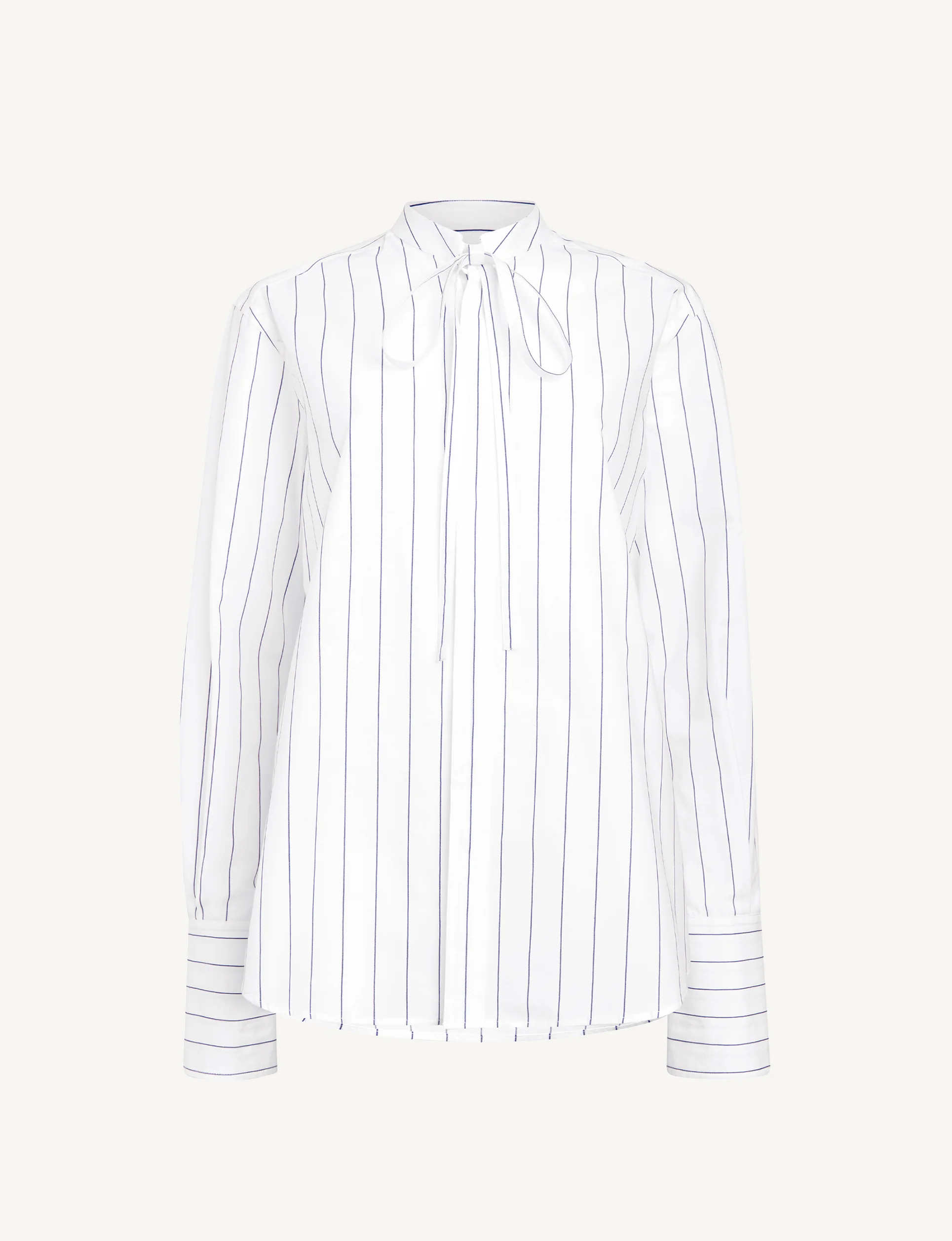 The Boyfriend Bow Tie: Fine Poplin, Blue and White Stripe - Image 4