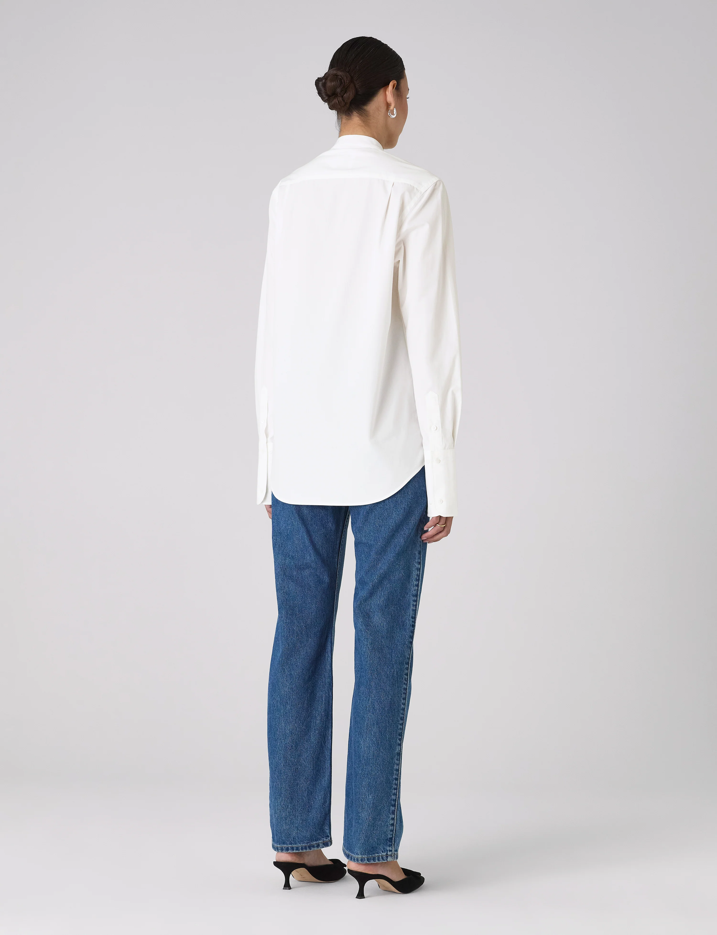The Boyfriend Bow Tie: Fine Poplin, White - Image 6