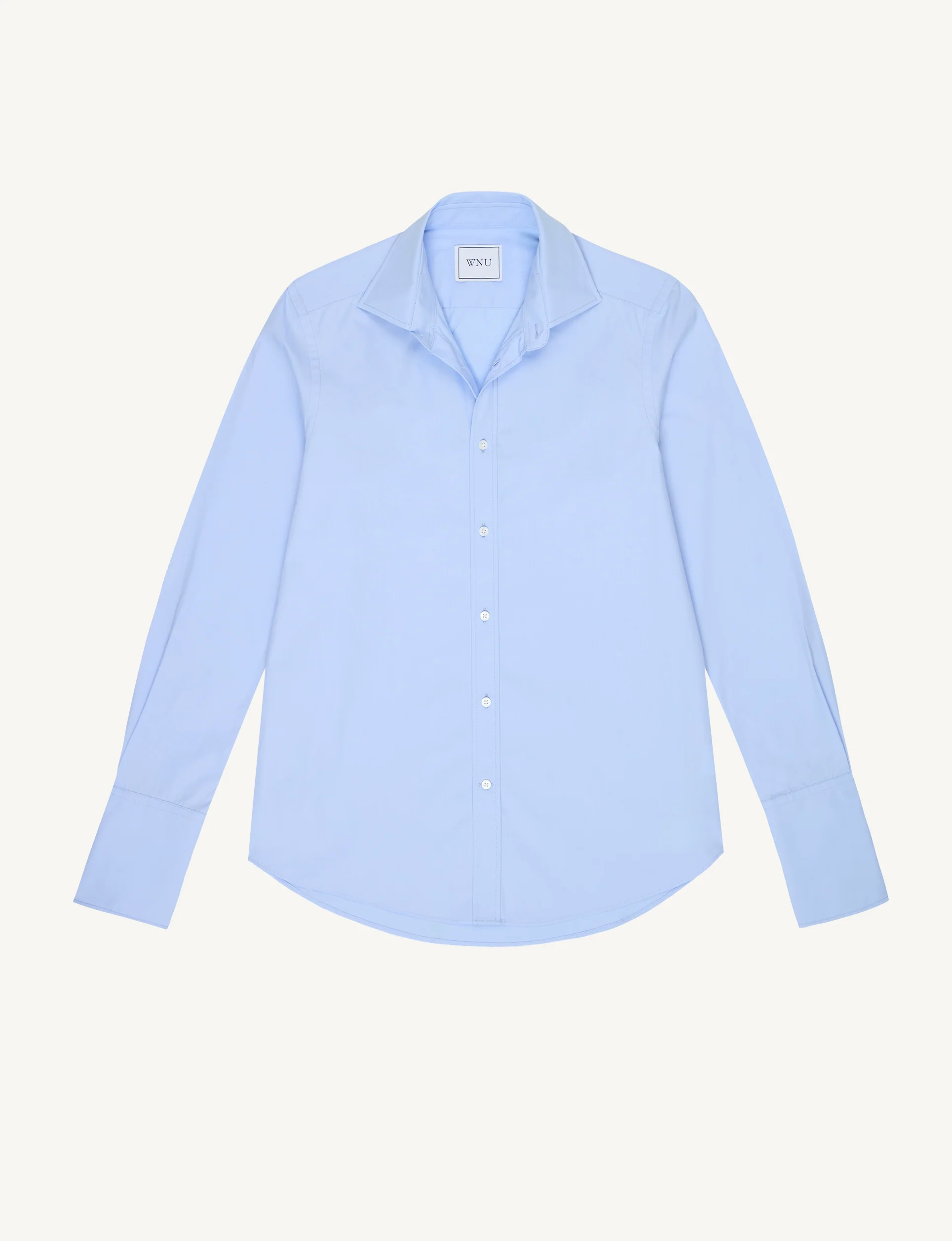 The Boyfriend Exaggerated Cuff: Fine Poplin, Sky Blue - Image 3