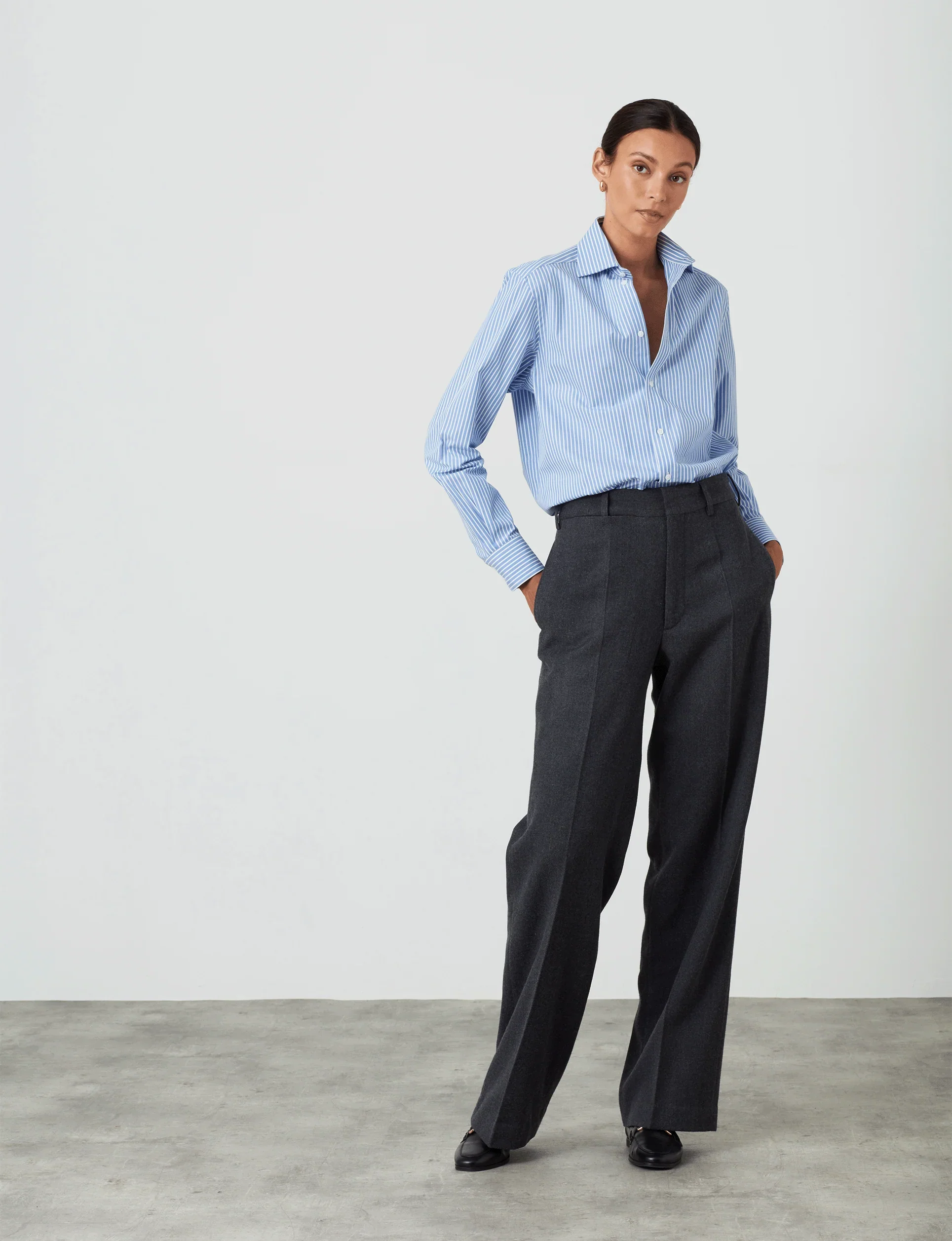The Boyfriend: Fine Poplin, Inverted Pinstripe - Image 4