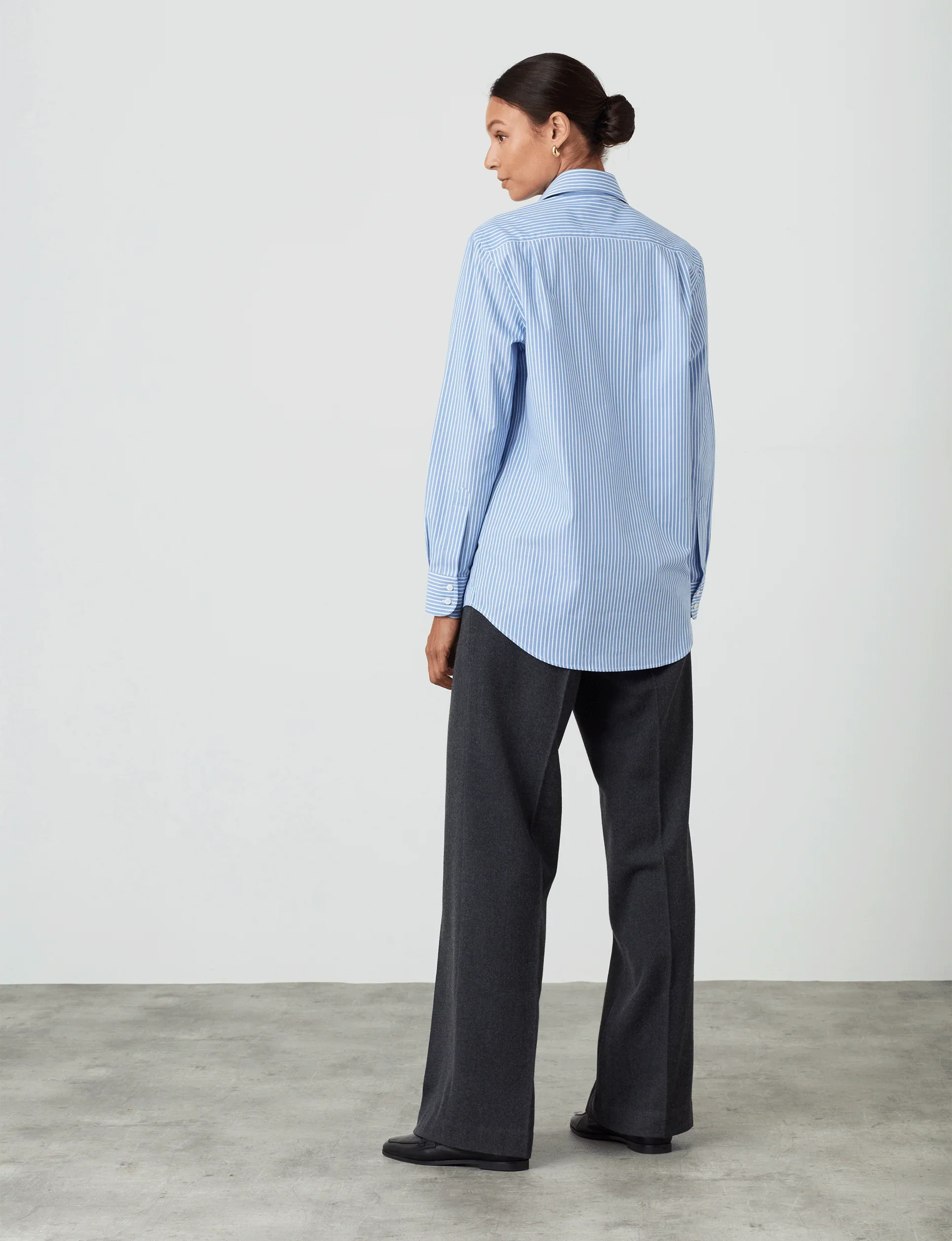 The Boyfriend: Fine Poplin, Inverted Pinstripe - Image 6