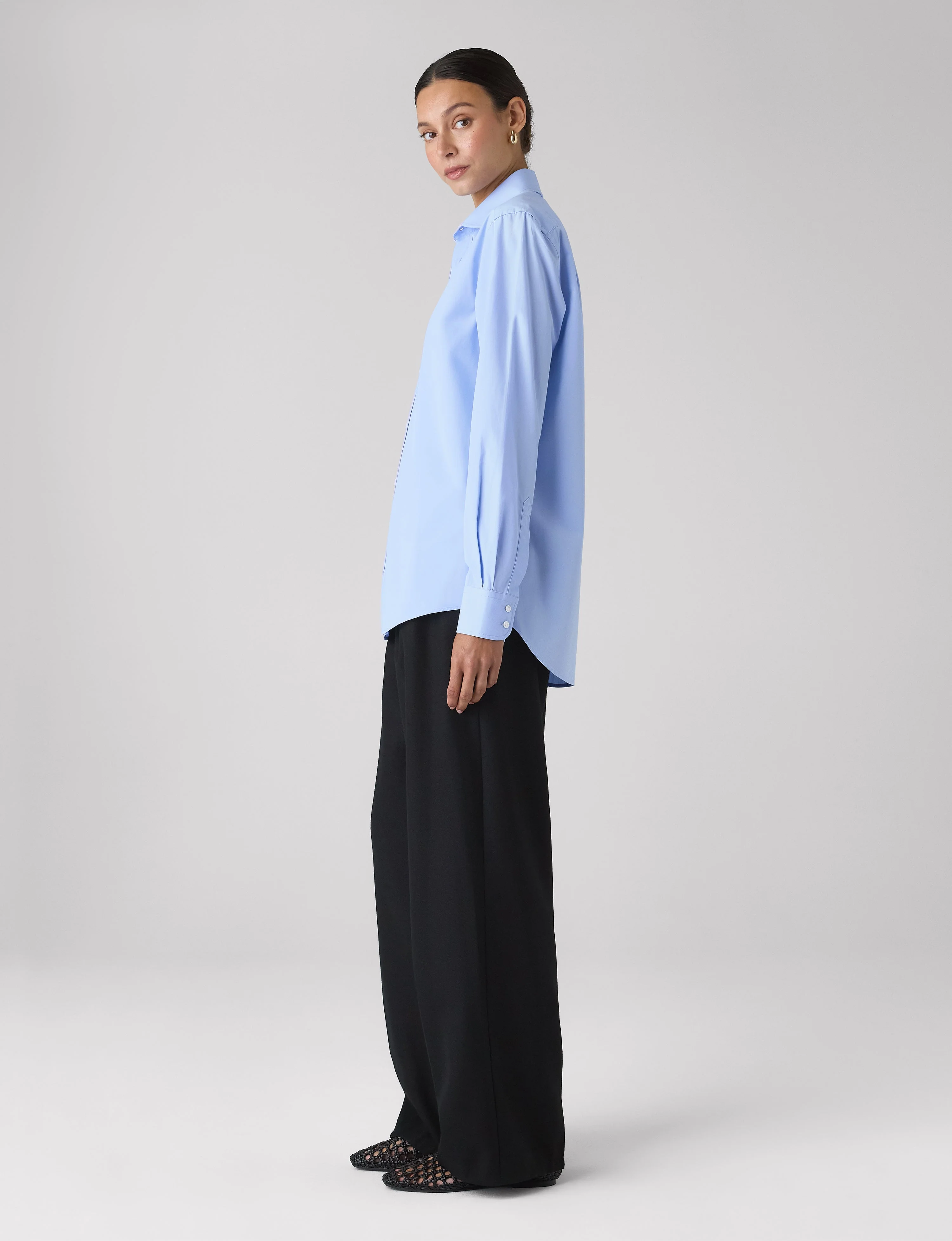 The Boyfriend: Fine Poplin, Sky Blue - Image 4