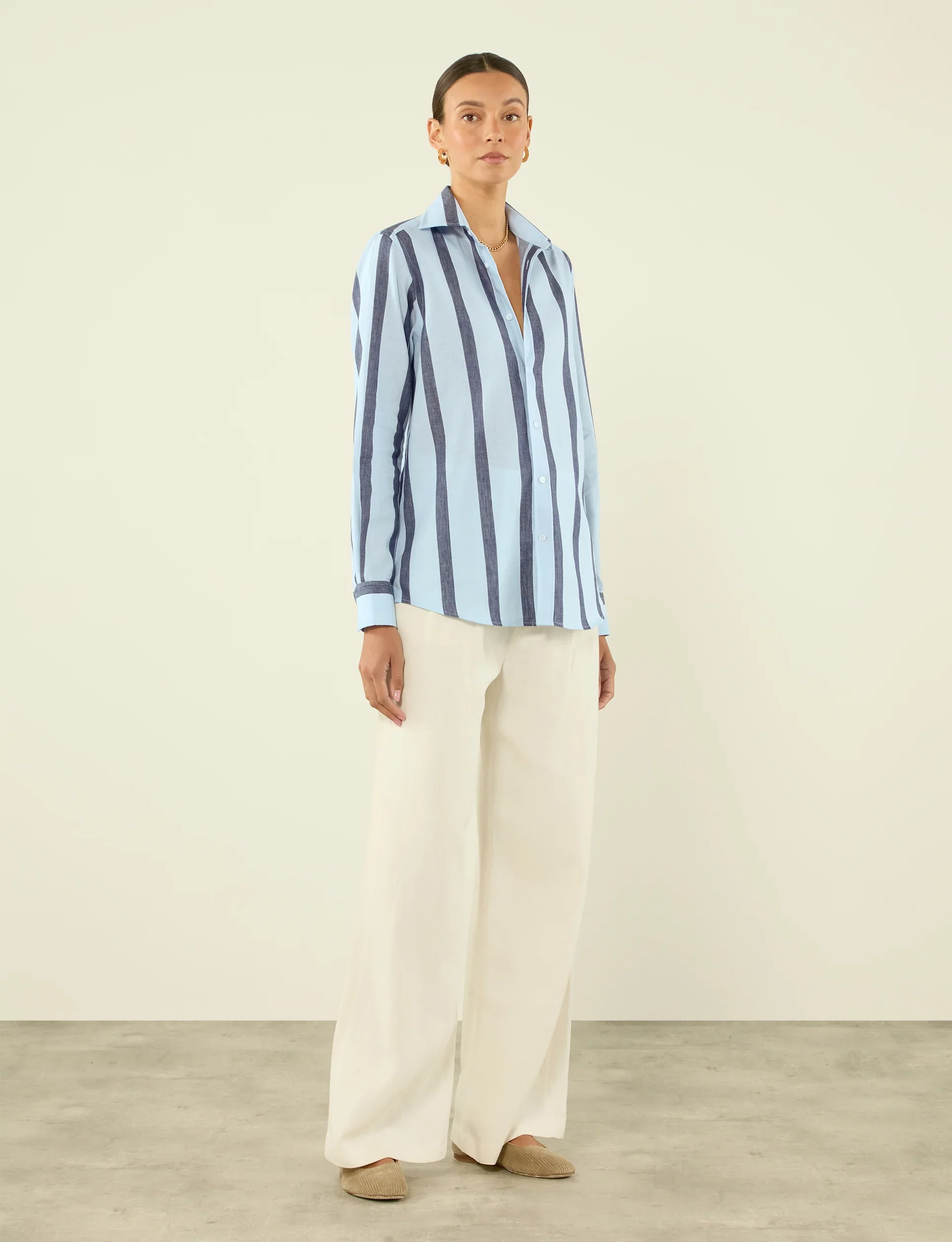 The Boyfriend: Weave, Blue and Navy Stripe - Image 4
