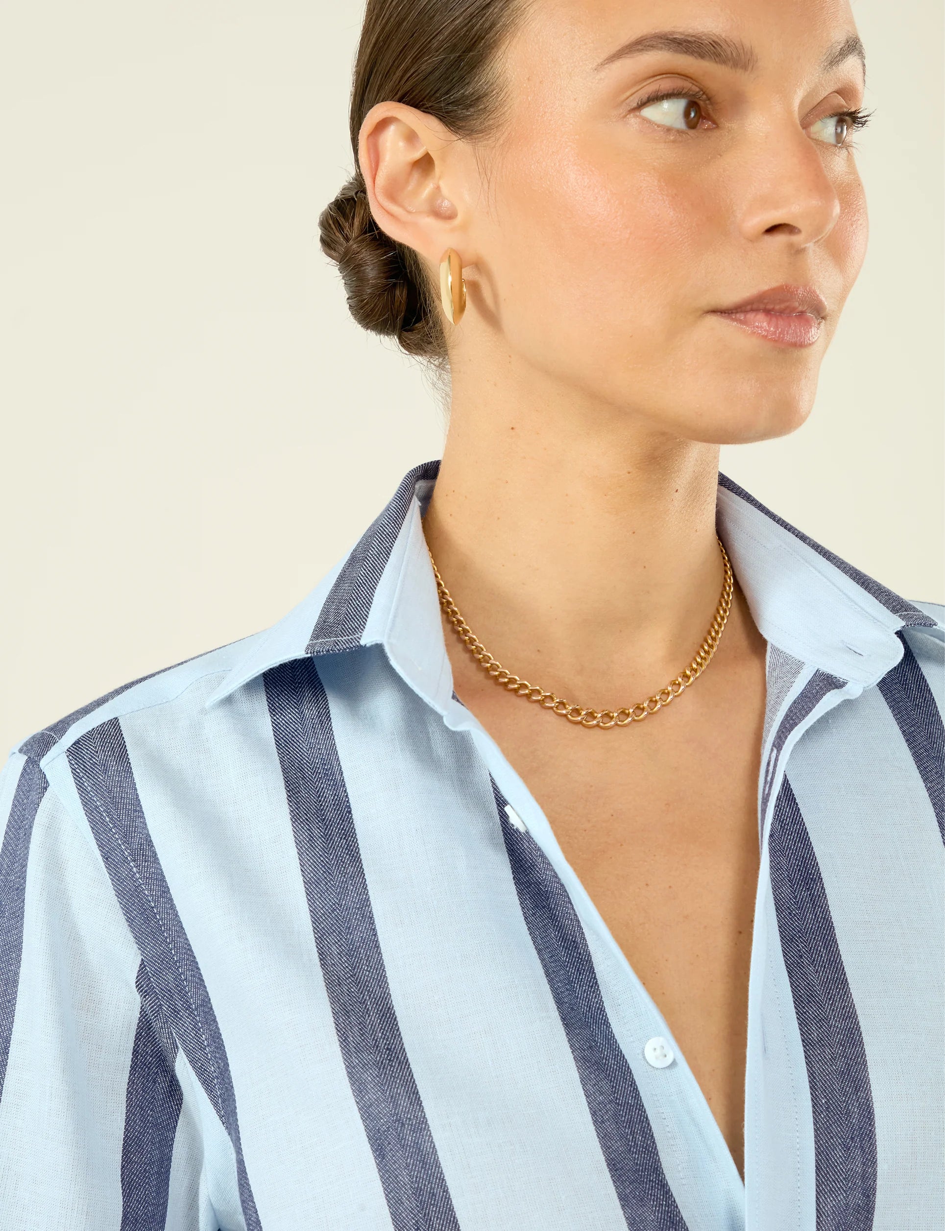 The Boyfriend: Weave, Blue and Navy Stripe - Image 5