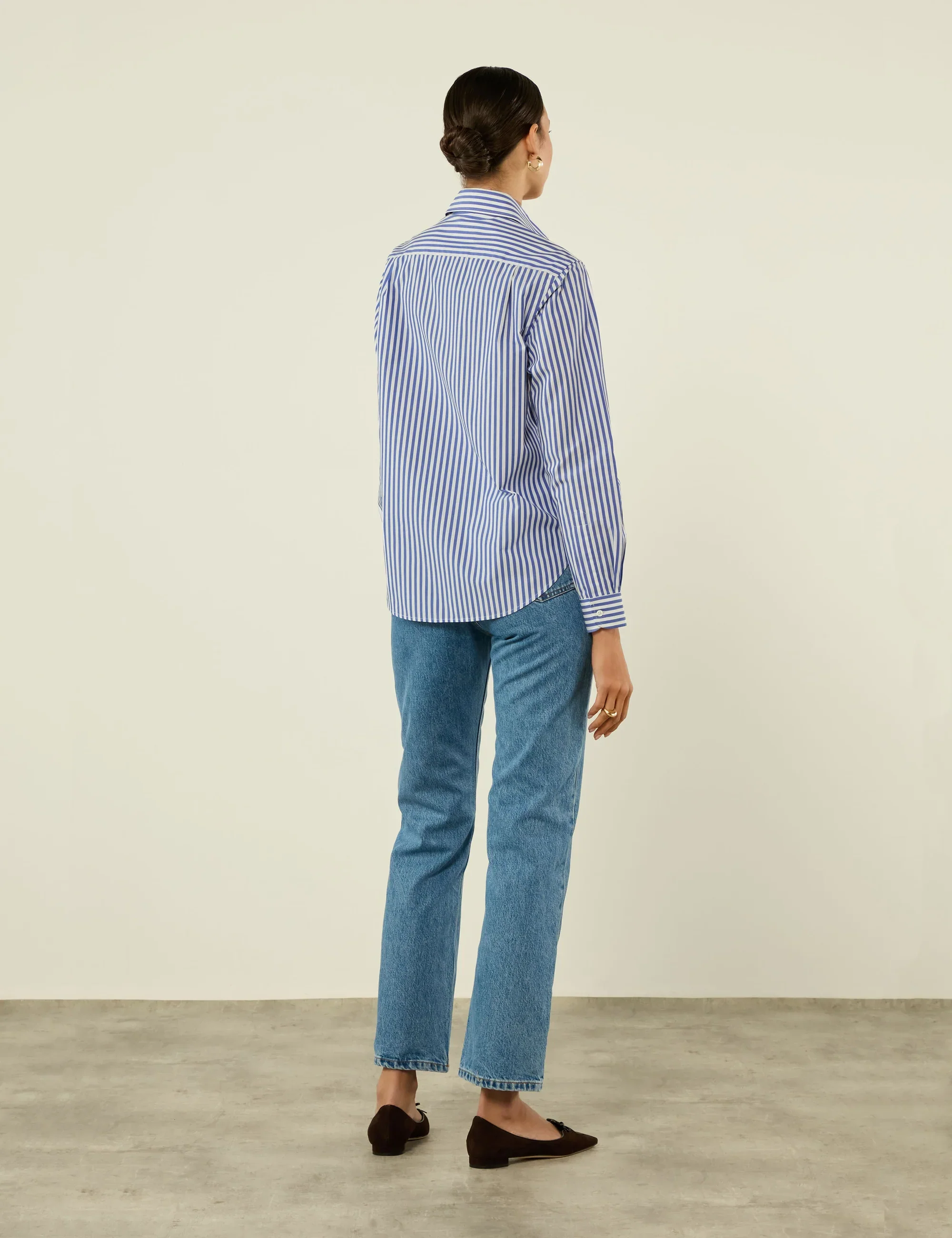 The Classic: Fine Poplin, Royal Blue Stripe - Image 5