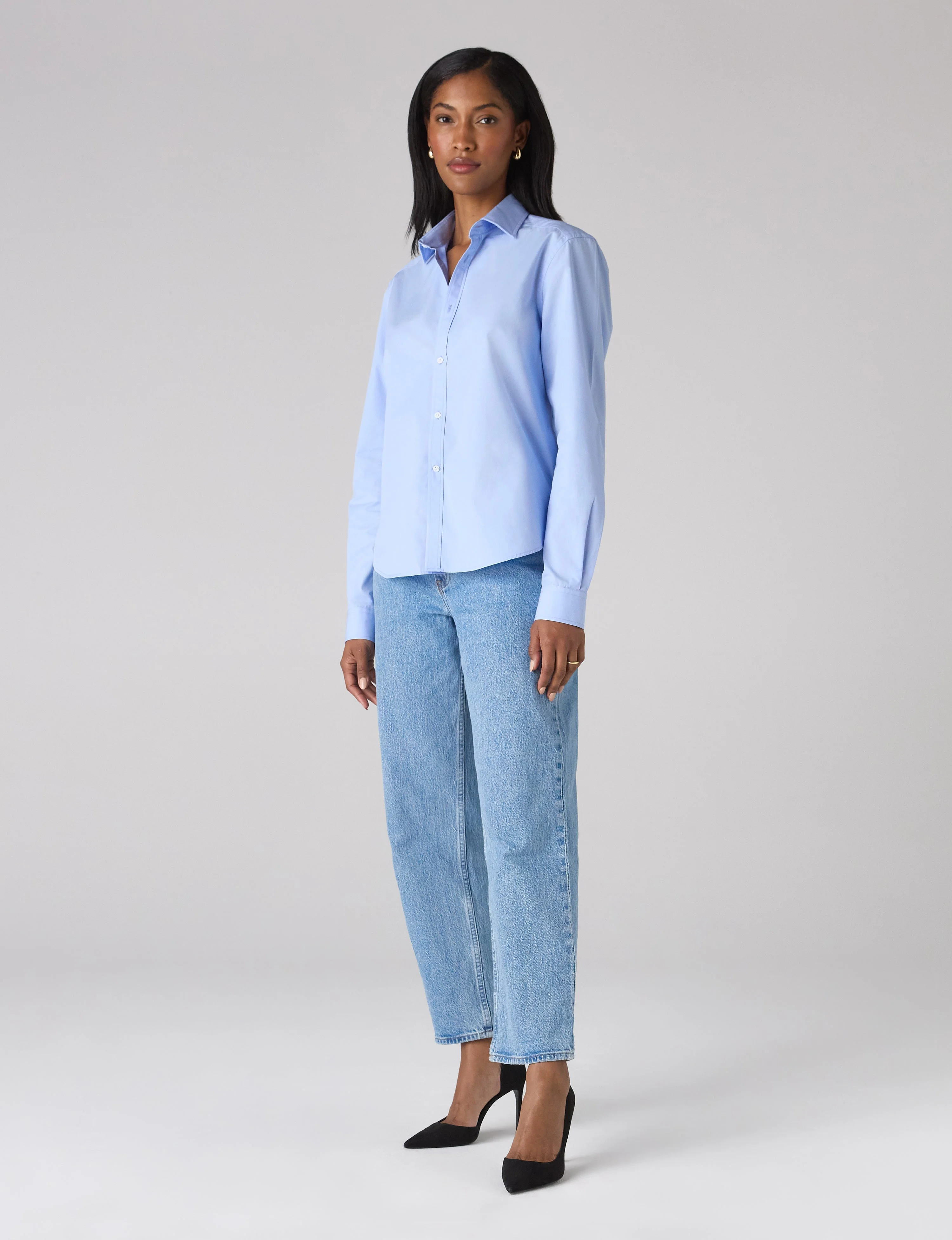 The Classic: Fine Poplin, Sky Blue - Image 3