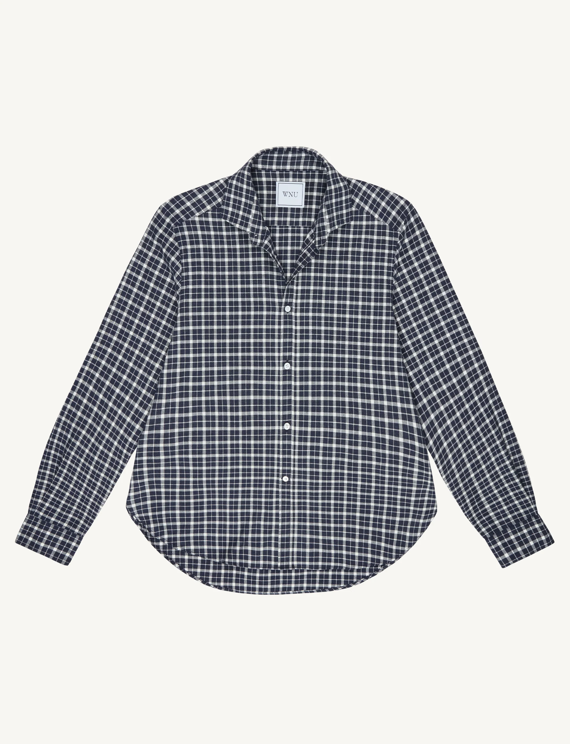 The Classic: Fine Brushed, Navy Blue Check - Image 3