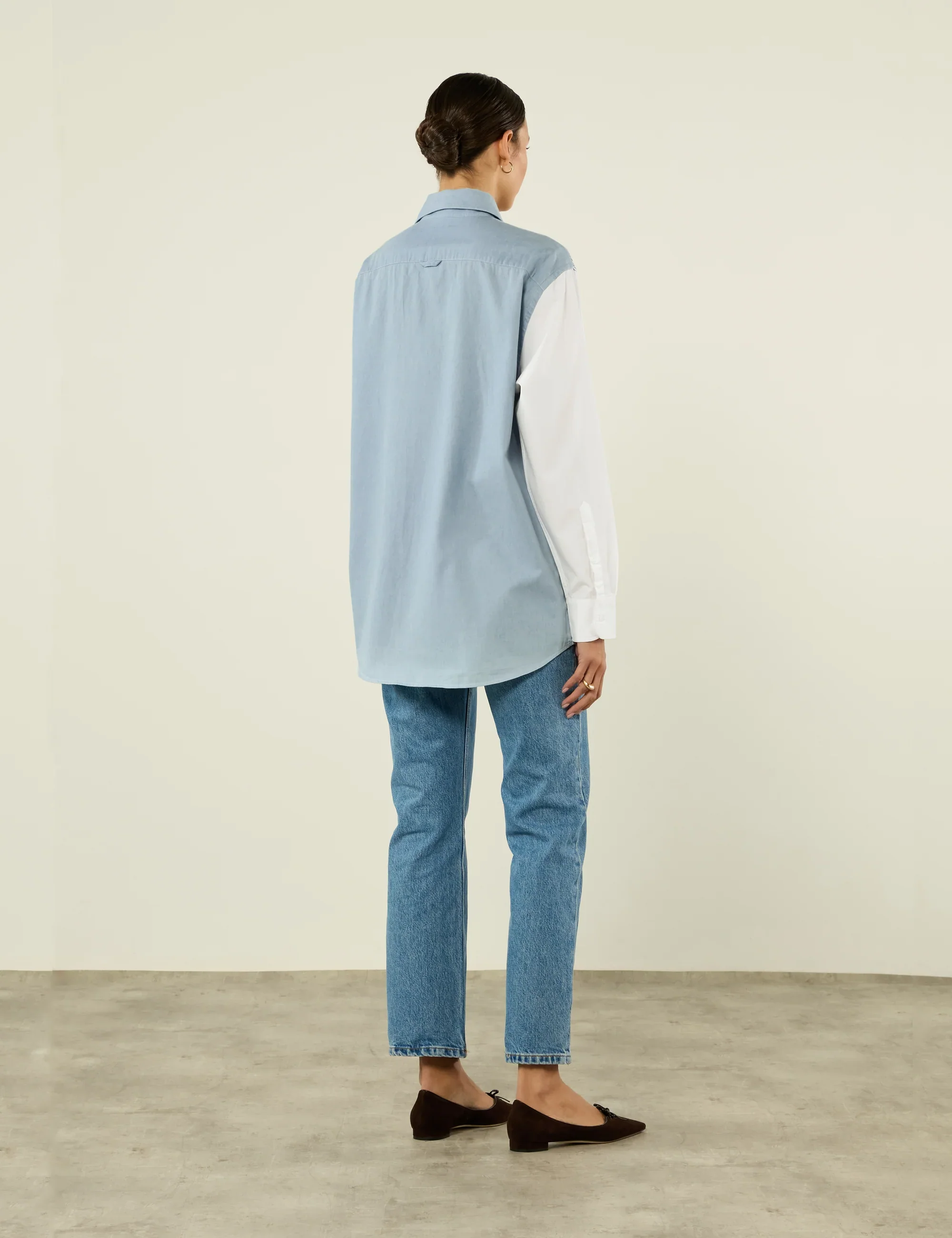 The Oversized: Chambray, Blue Patchwork - Image 6
