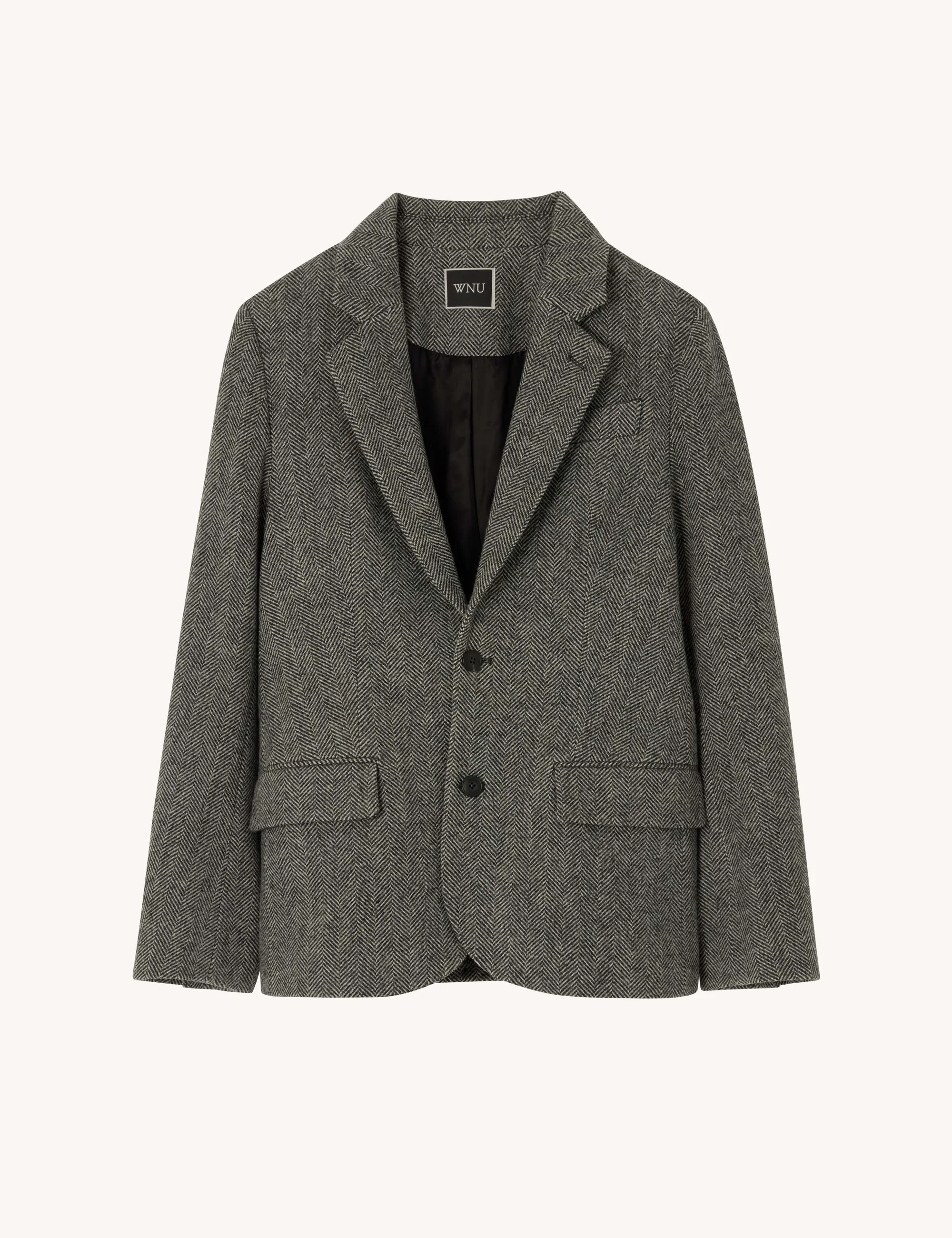 Hutton Blazer: Wool, Grey Herringbone - Image 4