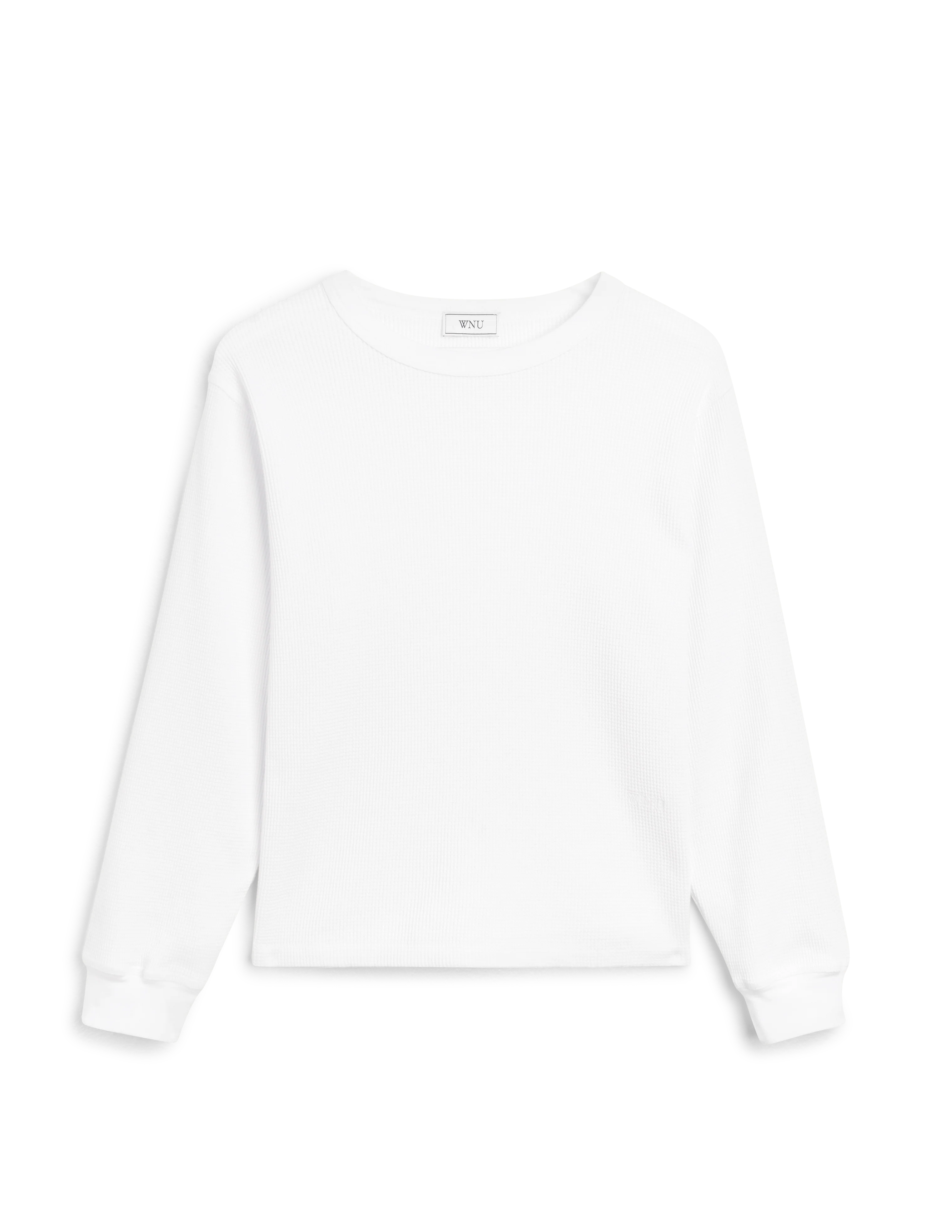 Bessette Top: Waffle Jersey, Off-White - Image 3